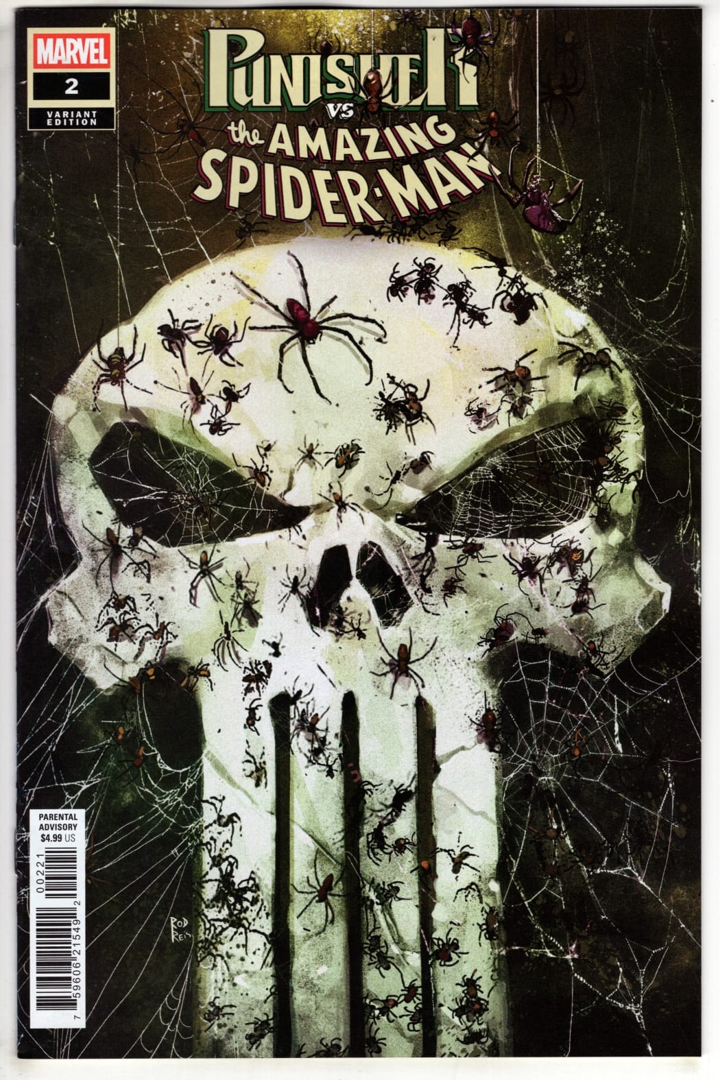 MARVEL NEW THIS WEEK PUNISHER VS. SPIDER-MAN #2 ROD REIS VARIANT (VF/NM)