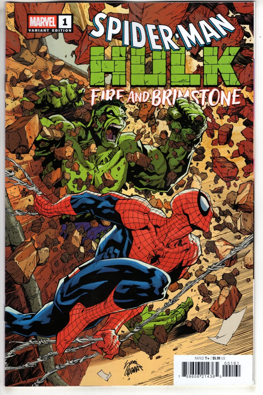 MARVEL NEW THIS WEEK SPIDER-MAN/HULK: FIRE AND BRIMSTONE #1 RYAN STEGMAN VARIANT (VF/NM)