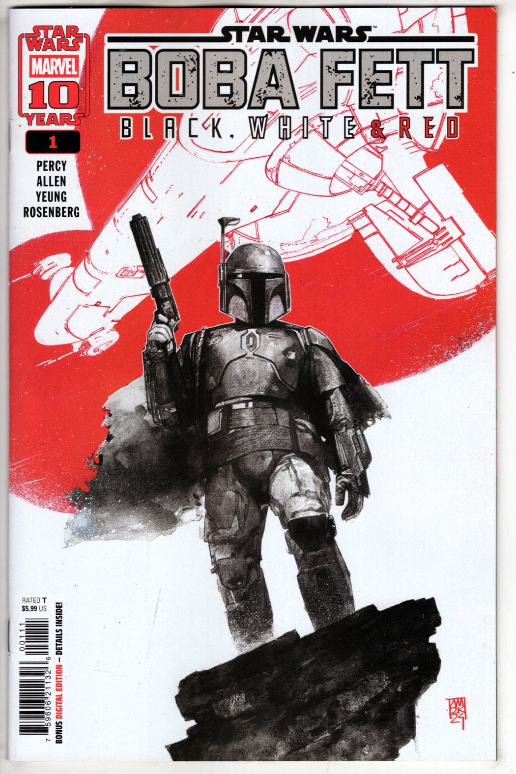 Marvel NEW THIS WEEK STAR WARS: BOBA FETT - BLACK WHITE & RED #1