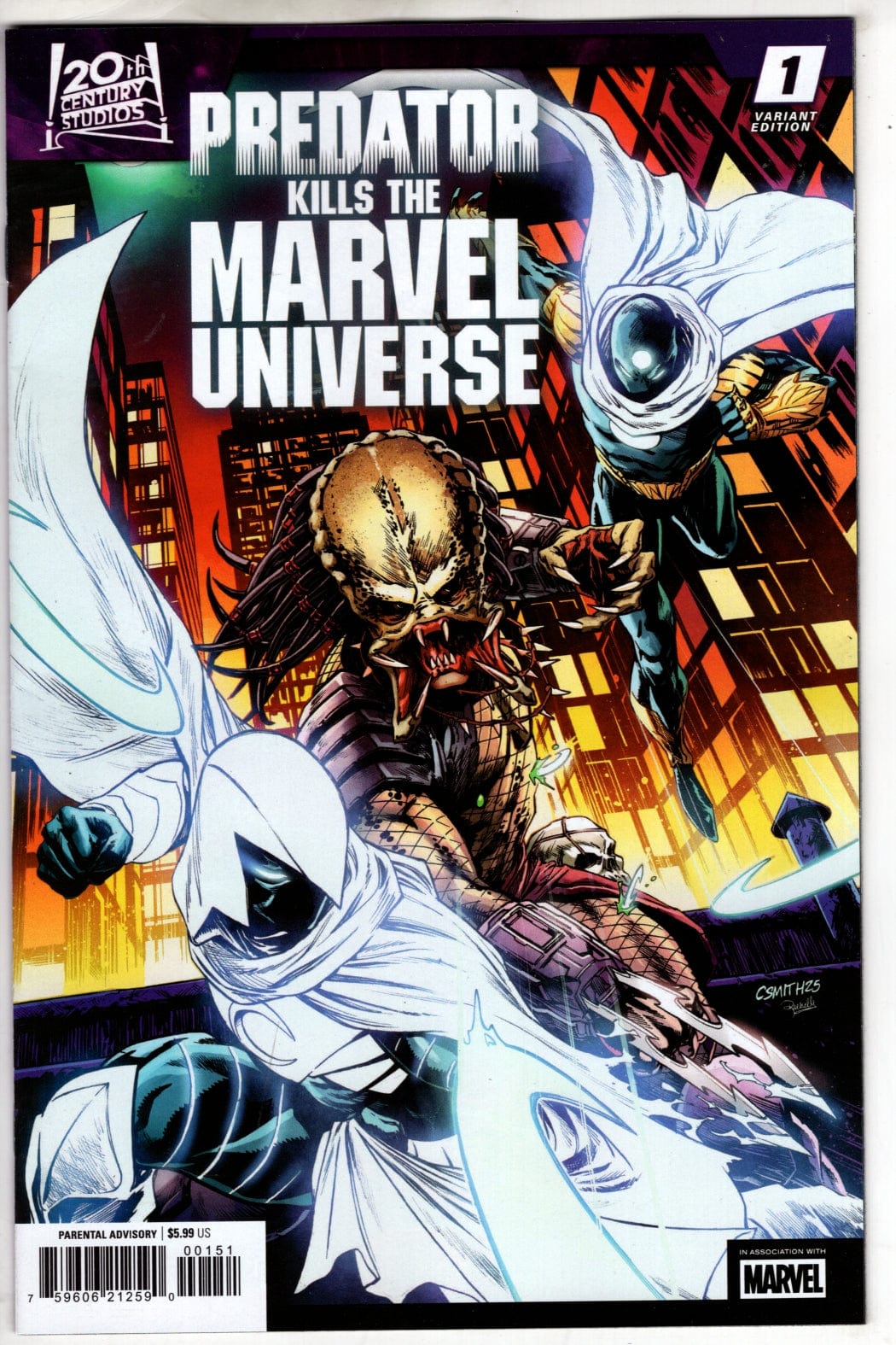Marvel PREDATOR KILLS THE MARVEL UNIVERSE #1 CORY SMITH HUNTING THE HUNTERS VARIANT