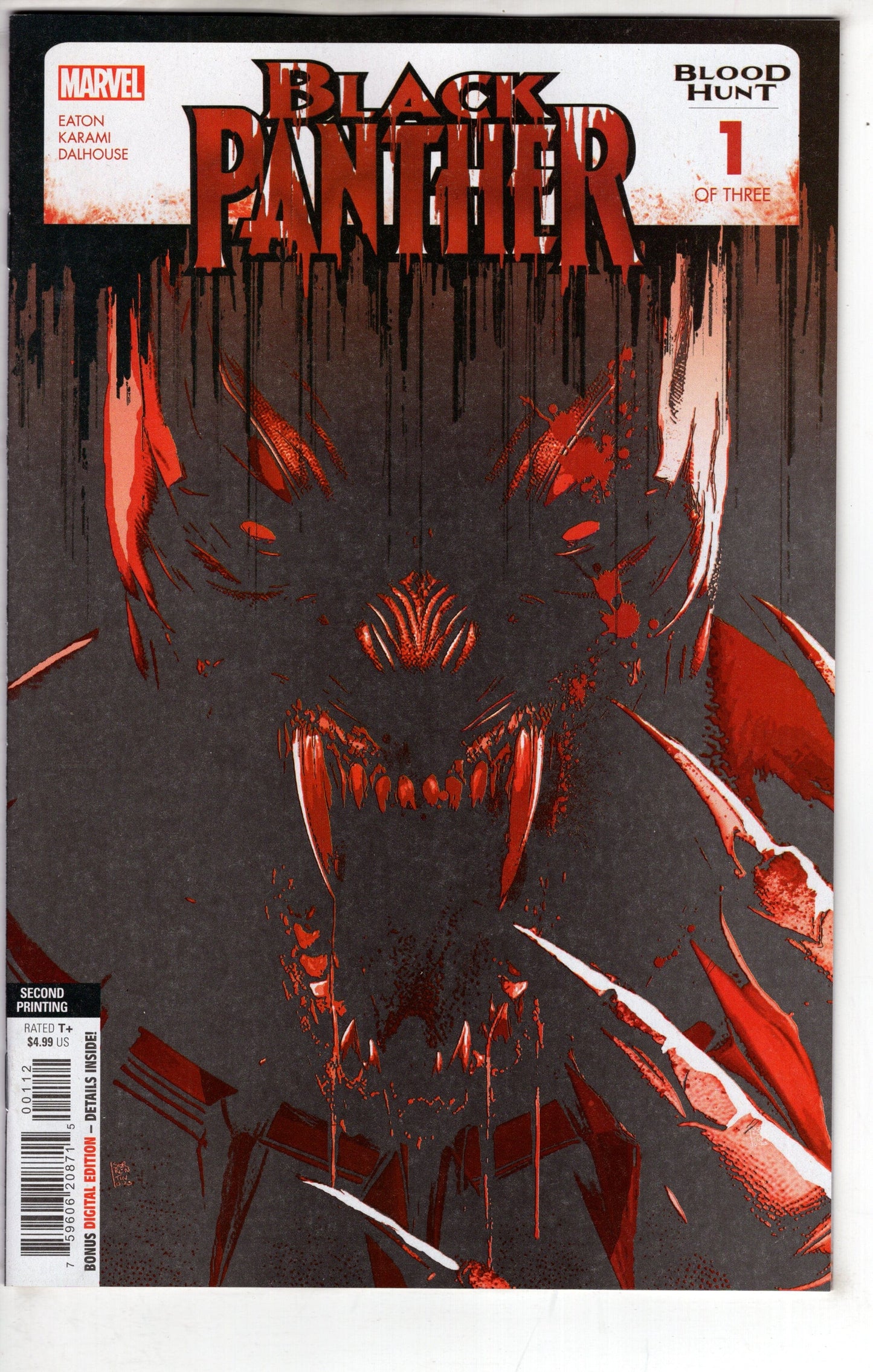 MARVEL PRH COMIC BOOK BLACK PANTHER BLOOD HUNT #1 (OF 3) 2ND PTG BLOOD SOAKED VAR