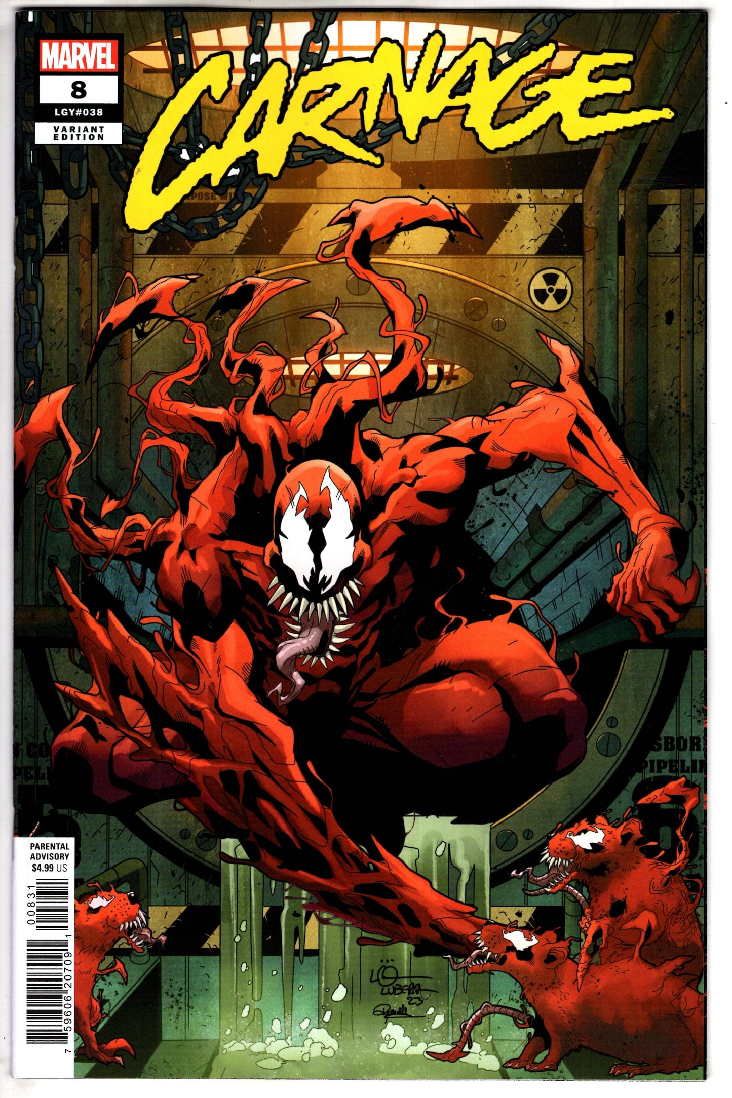 MARVEL PRH COMIC BOOK CARNAGE #8 LOGAN LUBERA VAR