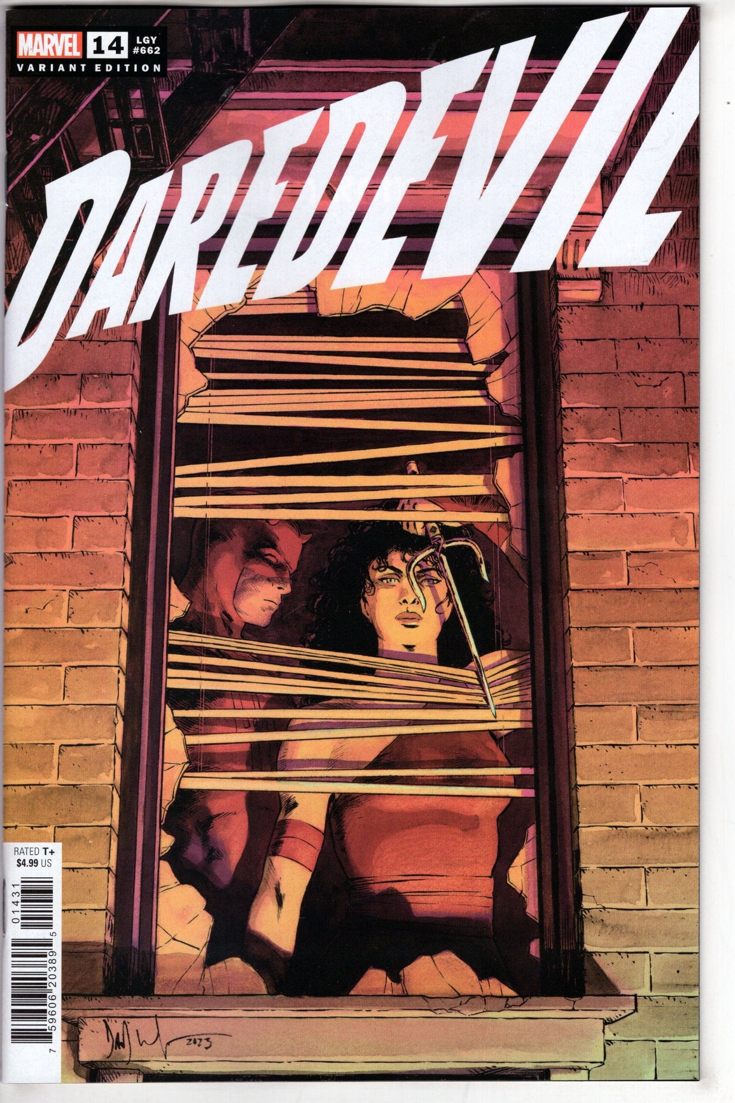 MARVEL PRH COMIC BOOK DAREDEVIL #14 DAVE WACHTER WINDOWSHADES VAR