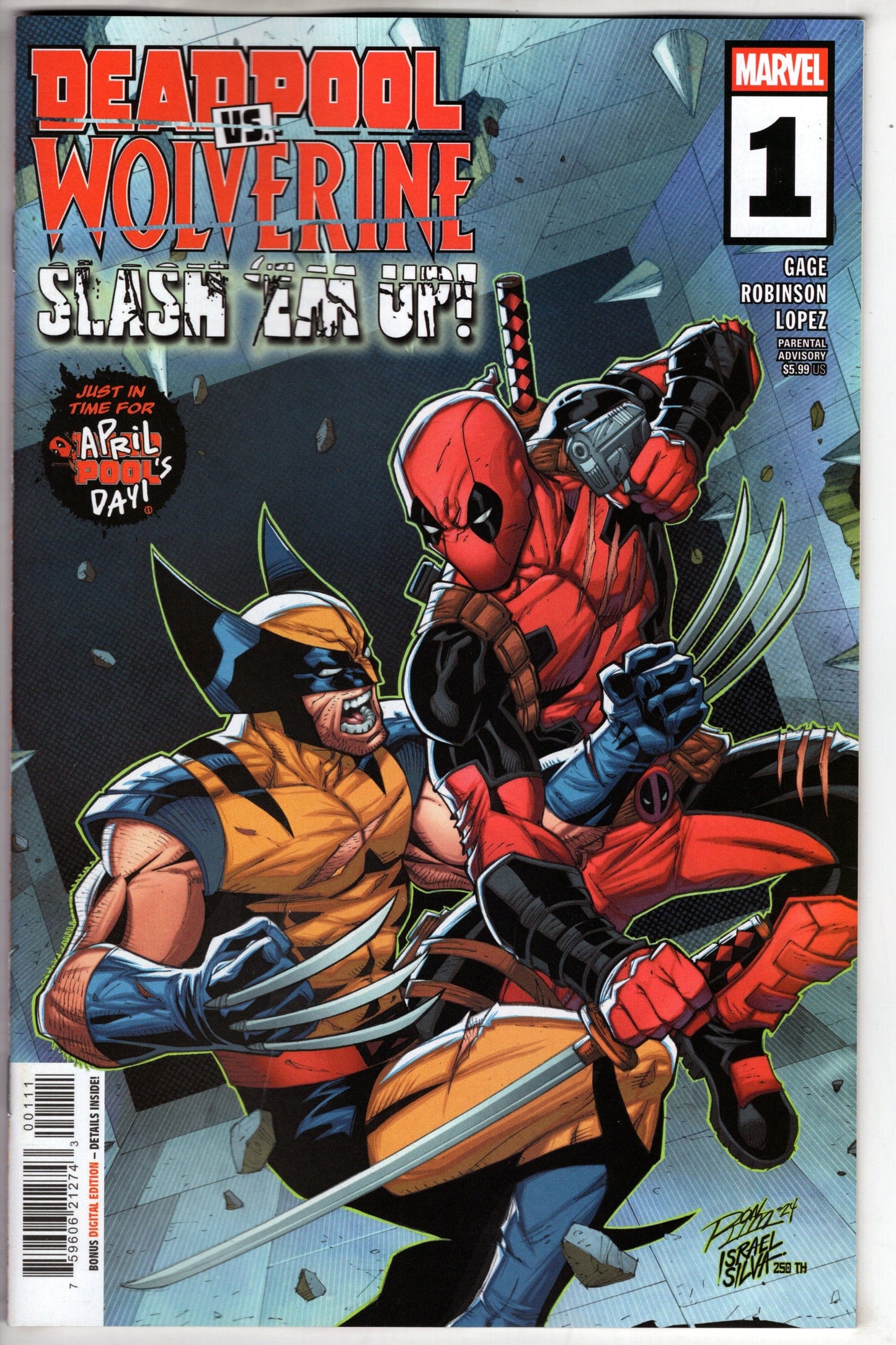 MARVEL PRH COMIC BOOK DEADPOOL VS WOLVERINE SLASH EM UP #1
