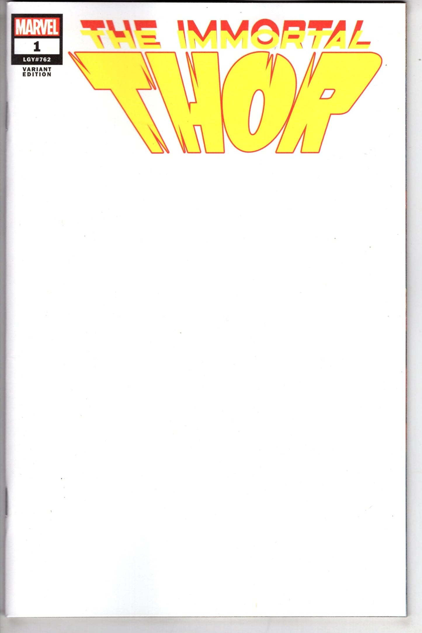 MARVEL PRH COMIC BOOK IMMORTAL THOR #1 BLANK COVER VAR
