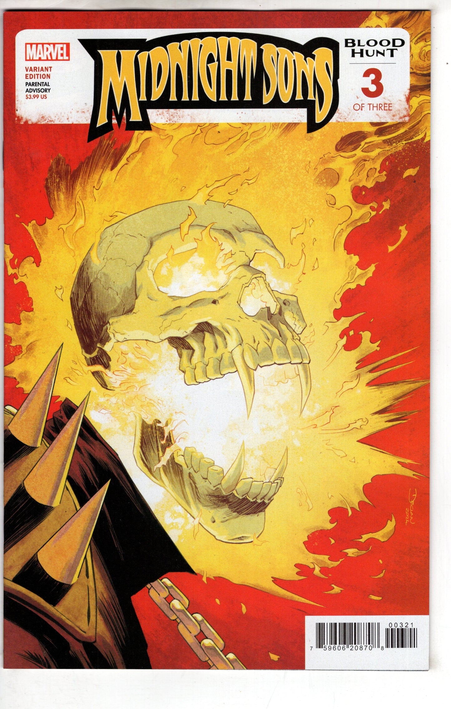 MARVEL PRH COMIC BOOK MIDNIGHT SONS BLOOD HUNT #3 DECLAN SHALVEY VAR