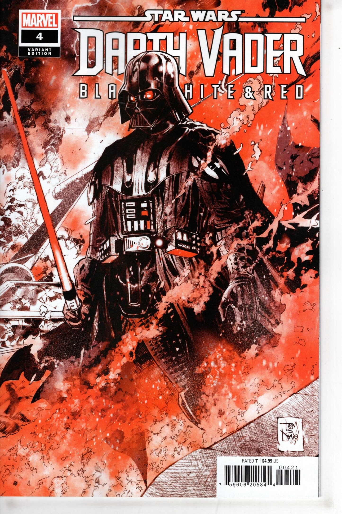 MARVEL PRH COMIC BOOK STAR WARS DARTH VADER BLACK WHITE AND RED #4 DANIEL VAR