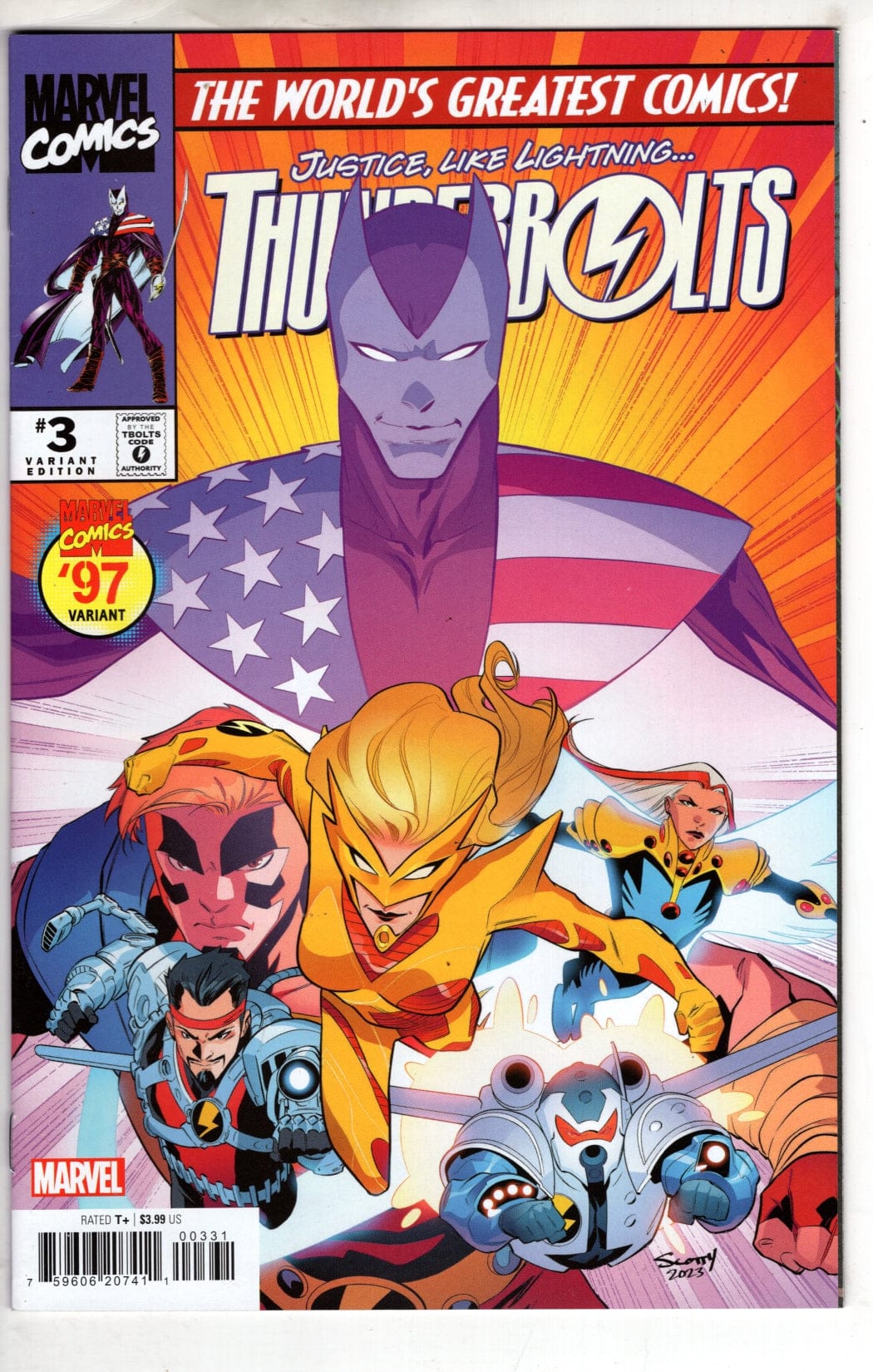 MARVEL PRH COMIC BOOK THUNDERBOLTS #3 SCOTT GODLEWSKI MARVEL 97 VAR (VF/NM)