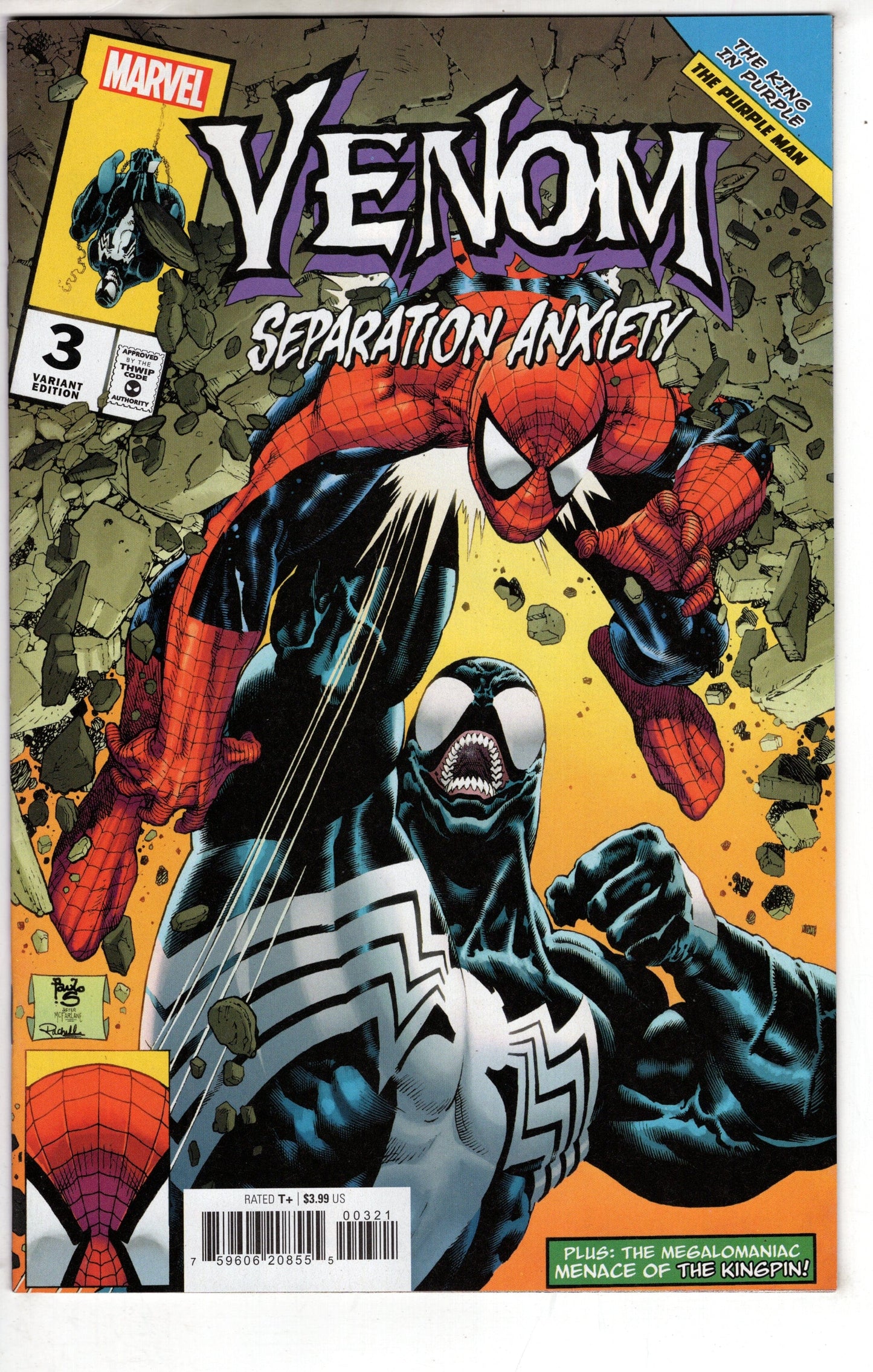 MARVEL PRH COMIC BOOK VENOM SEPARATION ANXIETY #3 PAULO SIQUEIRA HOMAGE VAR
