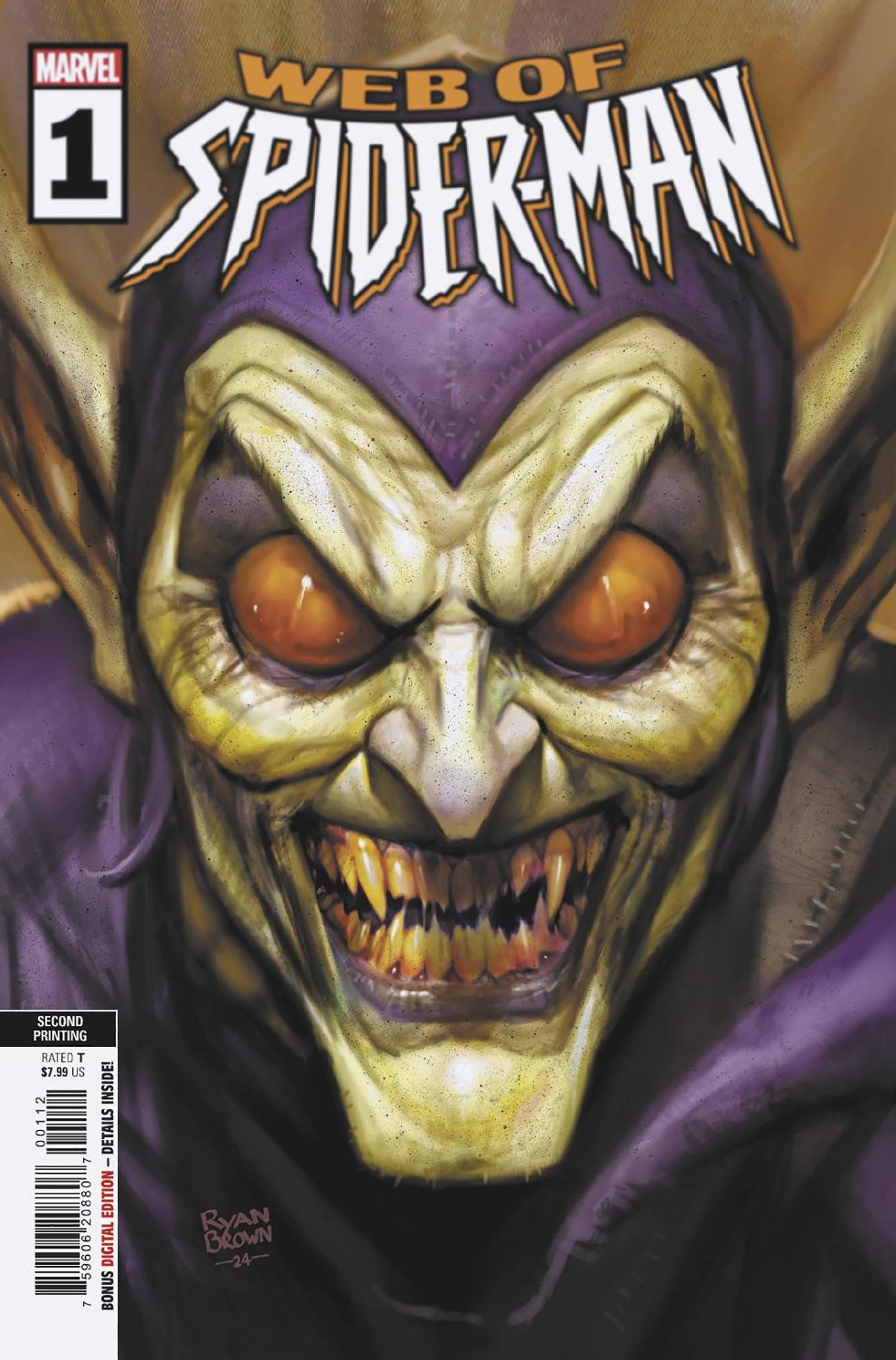 MARVEL PRH COMIC BOOK WEB OF SPIDER-MAN #1 2ND PTG RYAN BROWN VAR