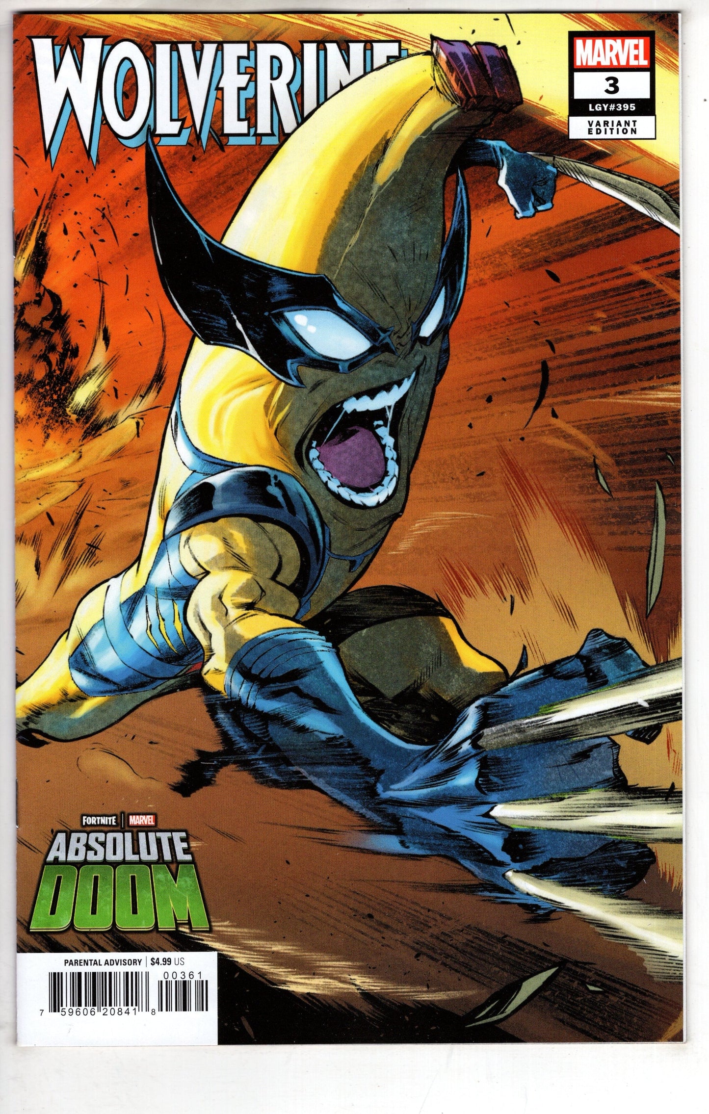 MARVEL PRH COMIC BOOK WOLVERINE #3 IBAN COELLO MARVEL FORTNITE PEELVERINE VAR