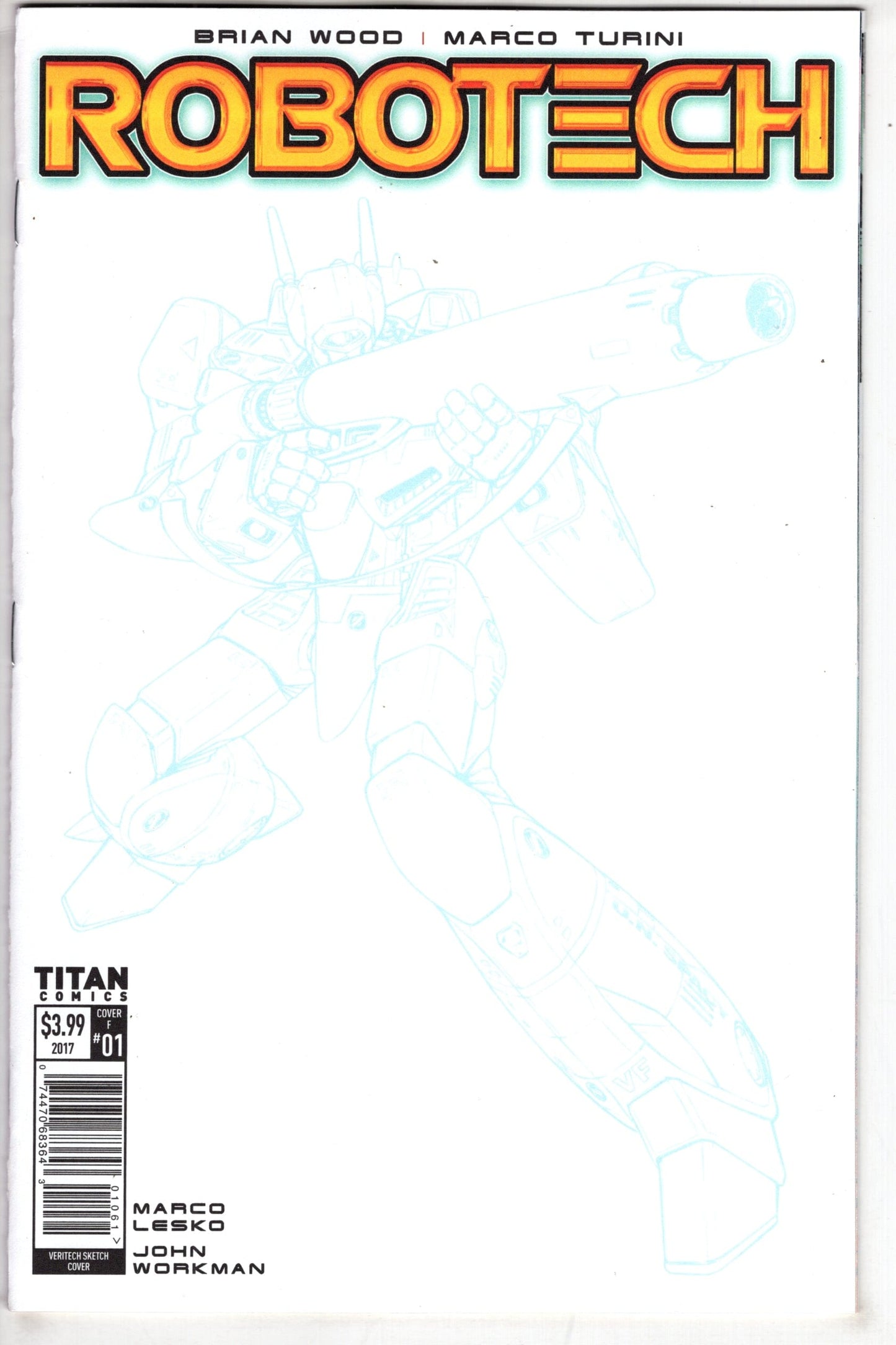 TITAN COMICS Comics ROBOTECH #1 BLUE LINE SKETCH VAR