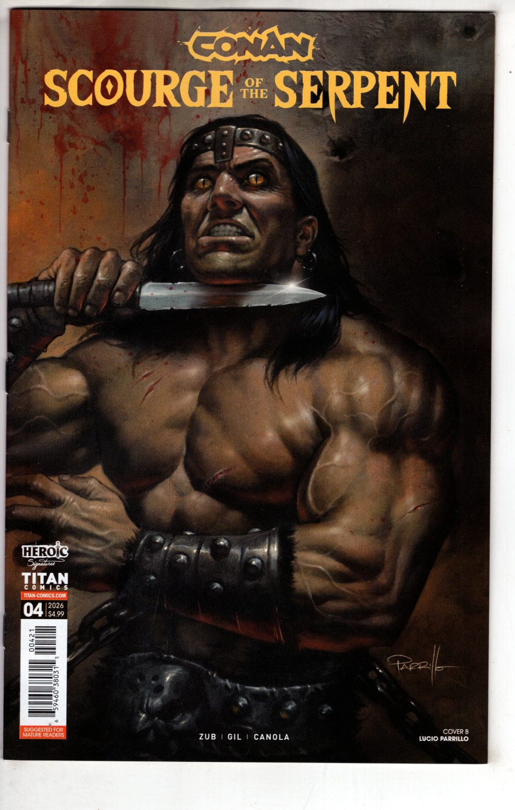 Titan Comics NEW THIS WEEK CONAN THE BARBARIAN SCOURGE OF THE SERPENT #4 (OF 4) CVR B LUCIO PARRILLO VAR (MR) (VF/NM)