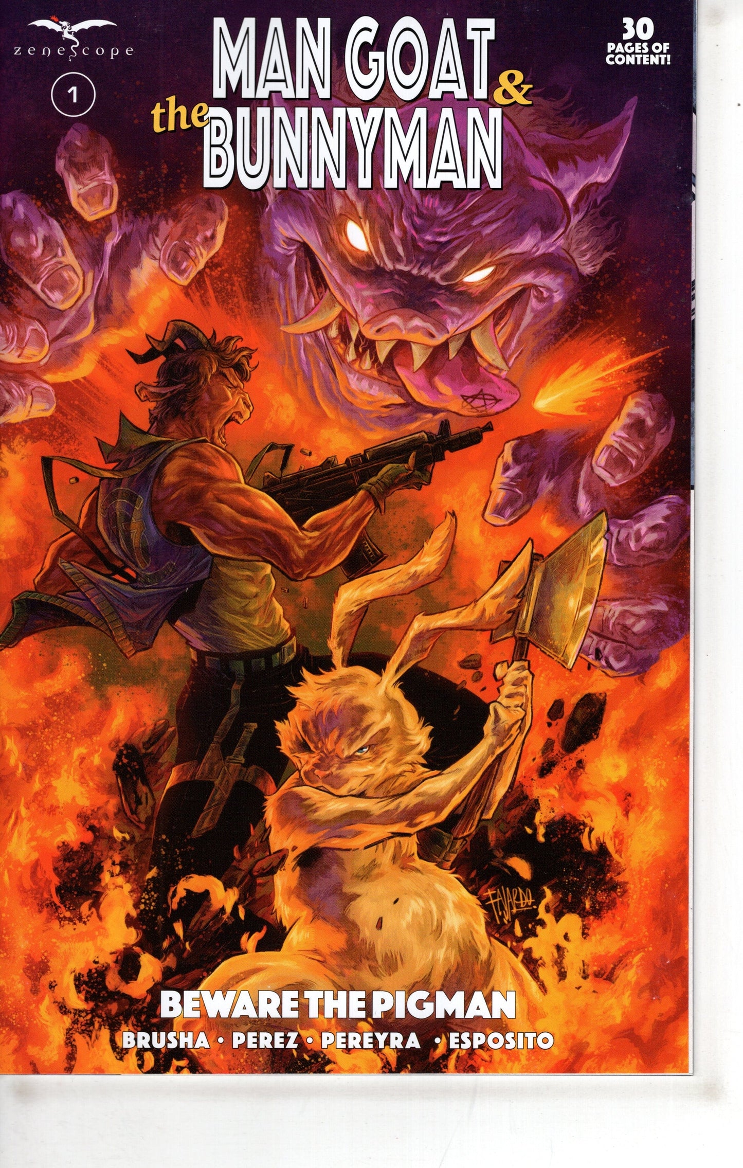 ZENESCOPE ENTERTAINMENT INC COMIC BOOK Man Goat & Bunnyman Beware The Pigman #1 (Of 3) Cover A Fajard