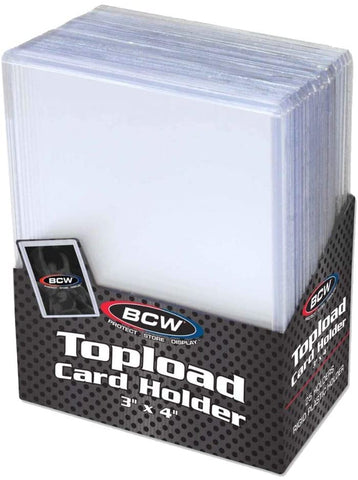 BCW 3" x 4" Topload Card Holder for Standard Trading Cards | Up to 20 pts | 25-Count - Packrat Comics