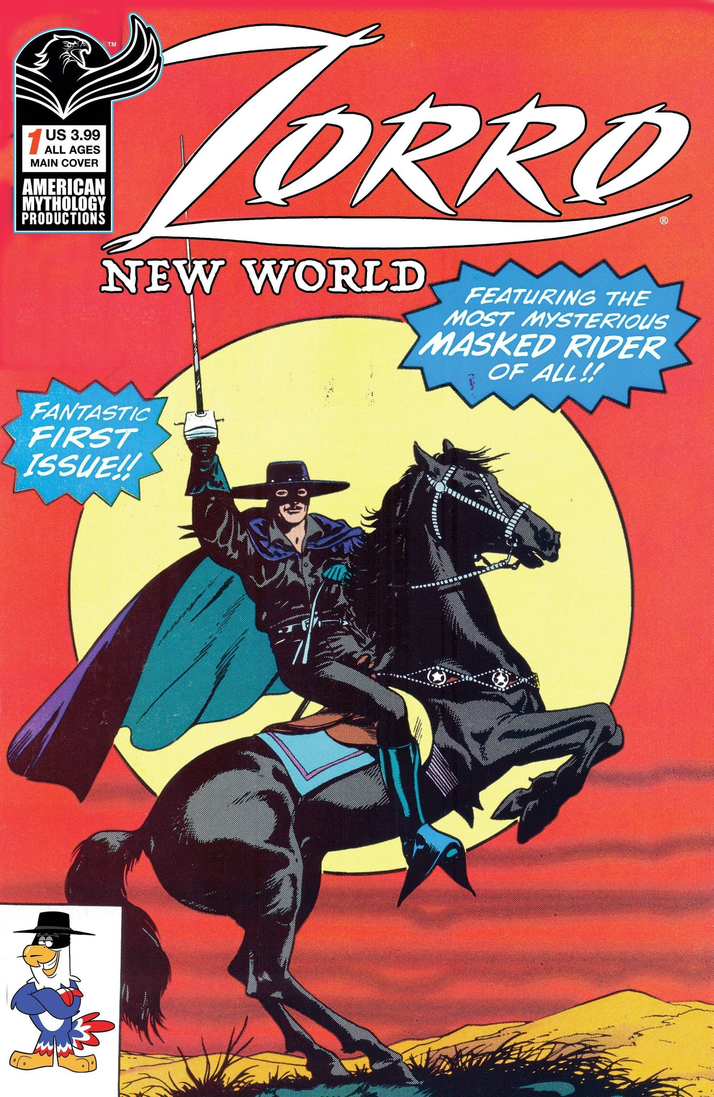 AMERICAN MYTHOLOGY PRODUCTIONS COMIC BOOK ZORRO NEW WORLD #1 CVR A CAPALDI