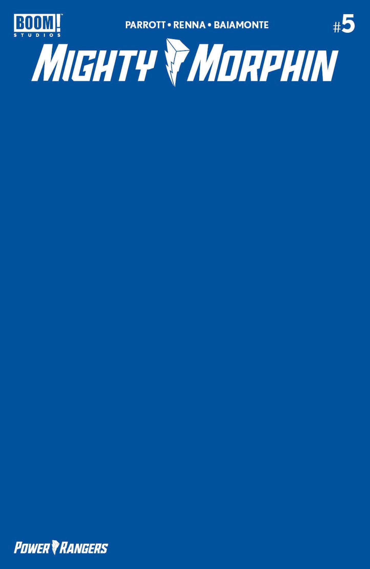 BOOM! STUDIOS COMIC BOOK MIGHTY MORPHIN #5 CVR C BLANK SKETCH CVR