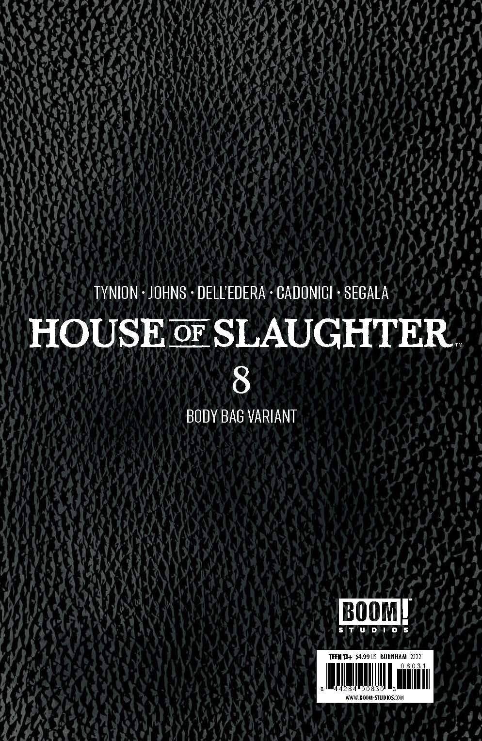 BOOM! STUDIOS COMIC BOOK VF/NM HOUSE OF SLAUGHTER #8 CVR C BODYBAG VARIANT BURNHAM