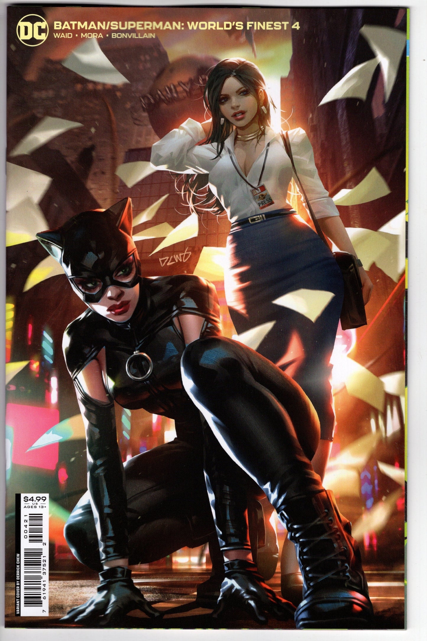 DC COMICS COMIC BOOK BATMAN SUPERMAN WORLDS FINEST #4 CVR B CHEW CARD STOCK