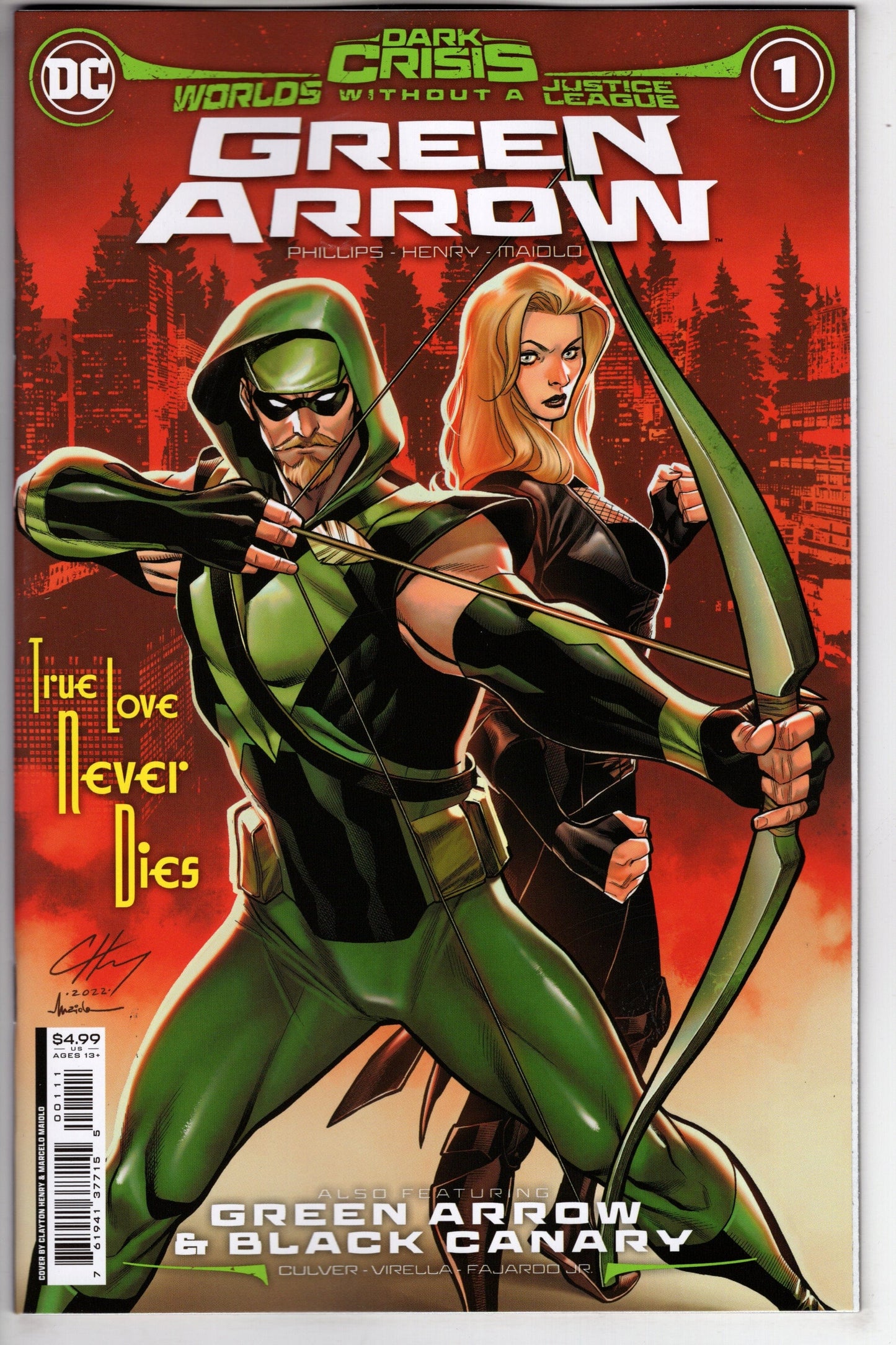 DC Comics COMIC BOOK Dark Crisis Worlds Without A Justice League Green Arrow #1 (One Shot) Cover A Clayton Henry