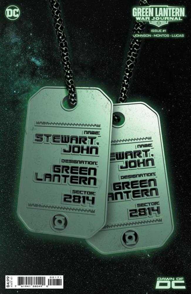 DC Comics COMIC BOOK Green Lantern War Journal #1 Cover E John Stewart Glow-In-The-Dark Dog Tag Card Stock Variant