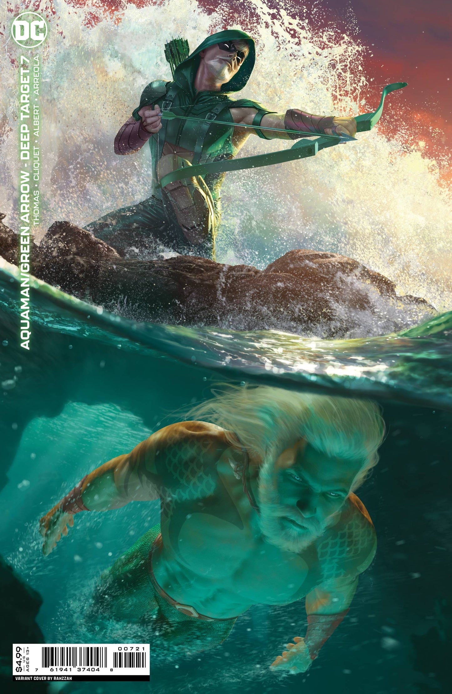 DC COMICS COMIC BOOK VF/NM AQUAMAN GREEN ARROW DEEP TARGET #7 (OF 7) CVR B RAHZZAH VAR