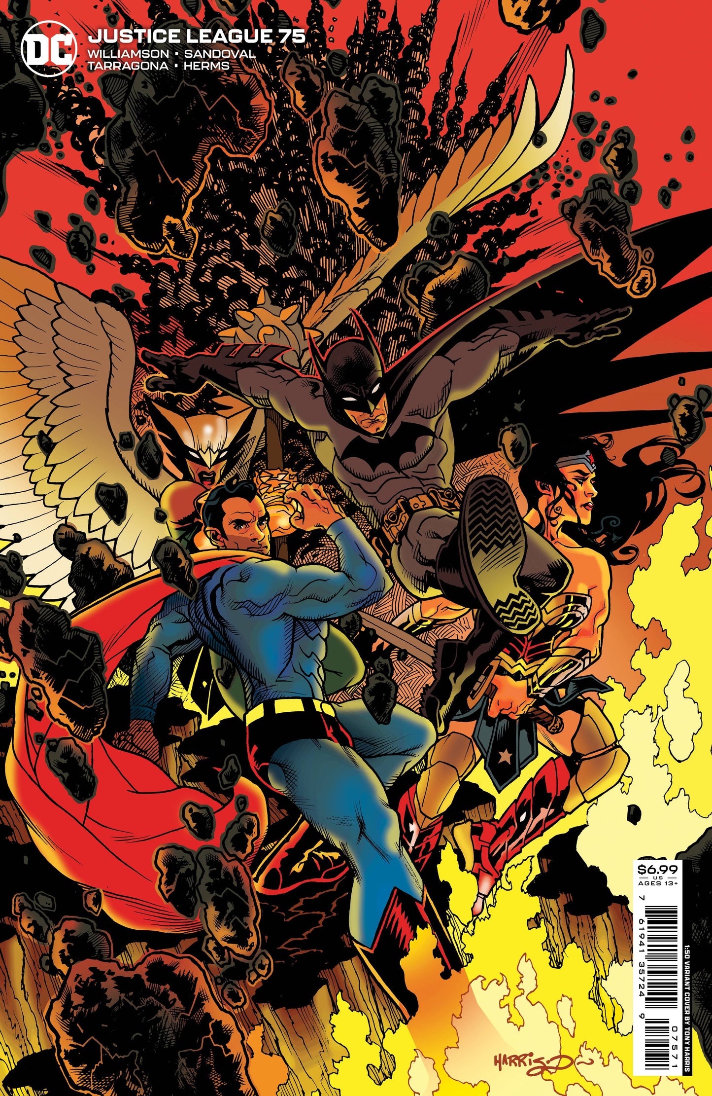 DC COMICS COMIC BOOK VF/NM JUSTICE LEAGUE #75 CVR G 50 COPY HARRIS VAR