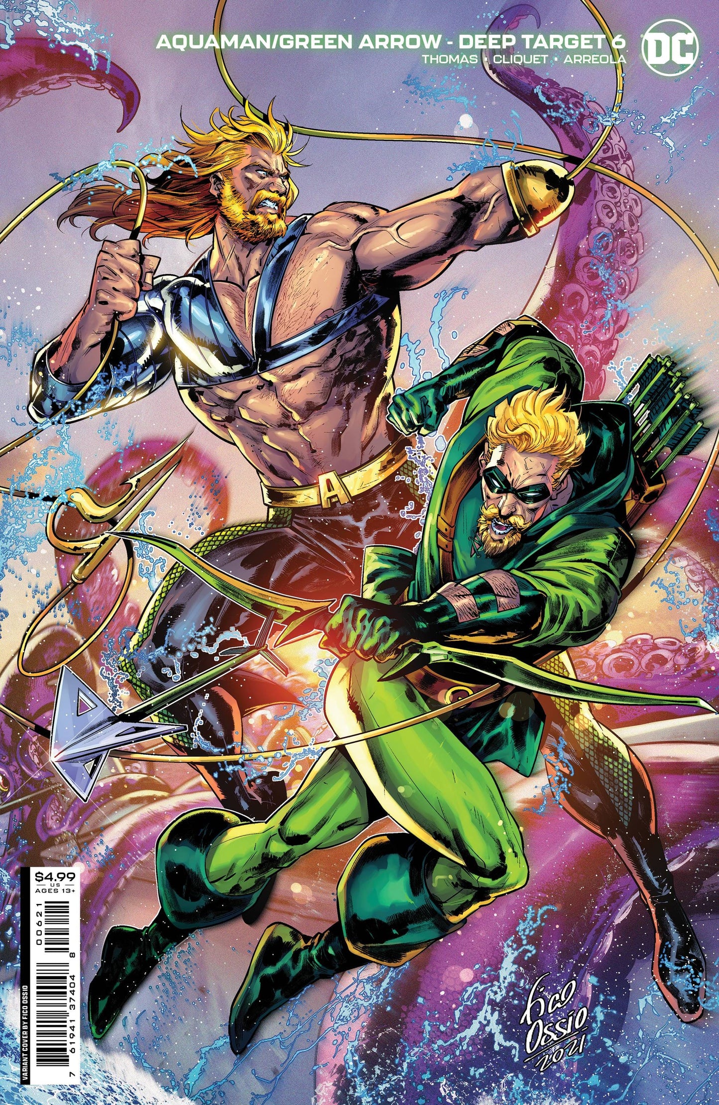 DC COMICS COMIC BOOKS VF/NM AQUAMAN GREEN ARROW DEEP TARGET #6 (OF 7) CVR B OSSIO VAR
