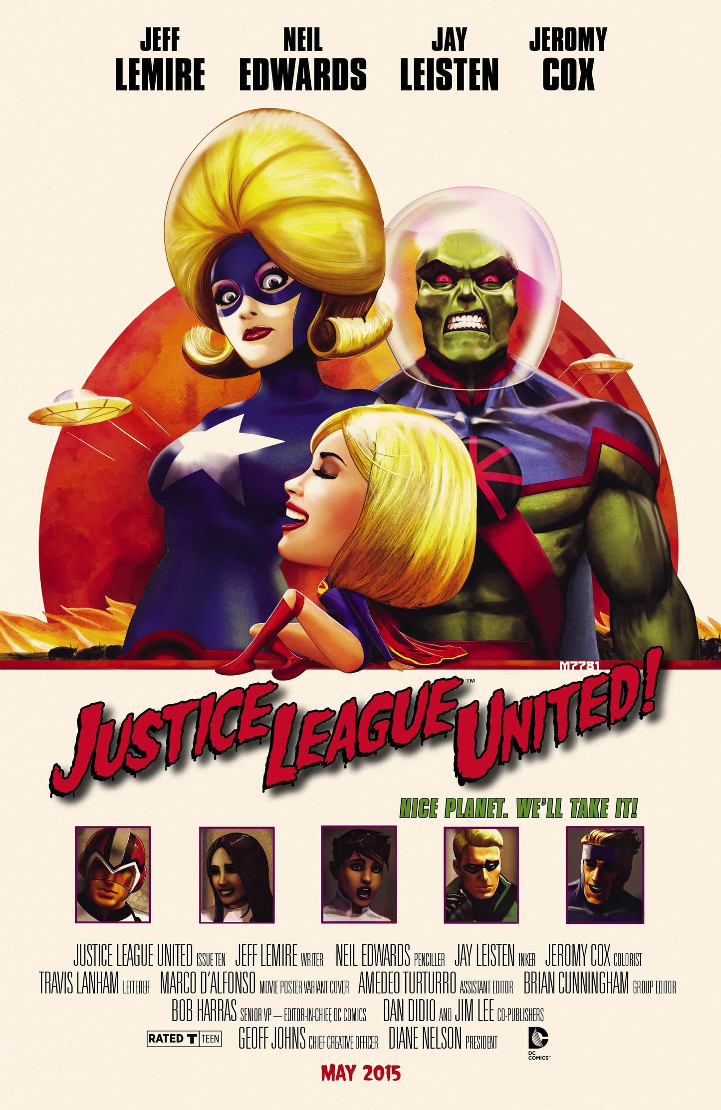 DC COMICS Comics JUSTICE LEAGUE UNITED #10 MOVIE POSTER VAR ED
