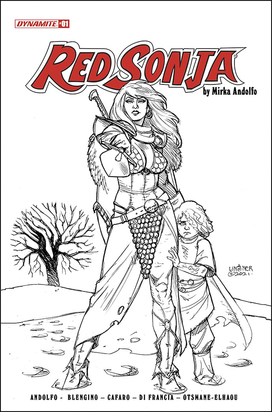 DYNAMITE COMIC BOOK RED SONJA (2021) #1 CVR J 25 COPY INCV LINSNER B&W