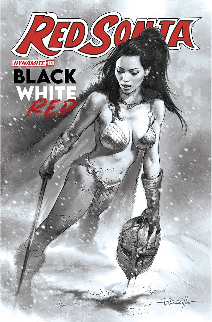 DYNAMITE COMIC BOOK RED SONJA BLACK WHITE RED #3 CVR H 30 COPY INCV PARRILLO B&W