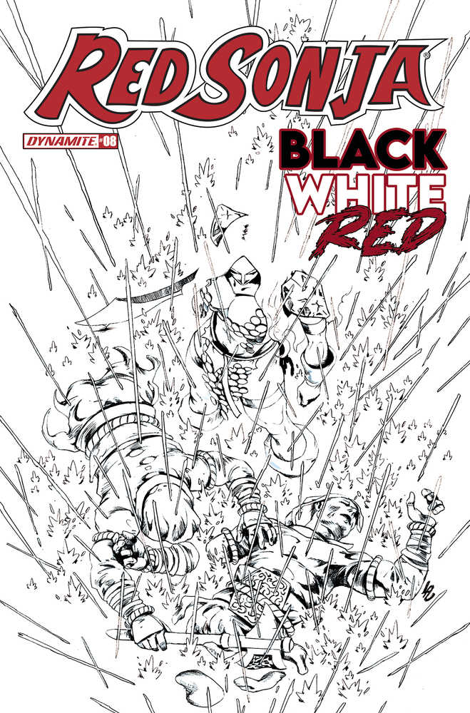 DYNAMITE COMIC BOOK Red Sonja Black White Red #8 Cover F 15 Copy Variant Edition Lau Black & White
