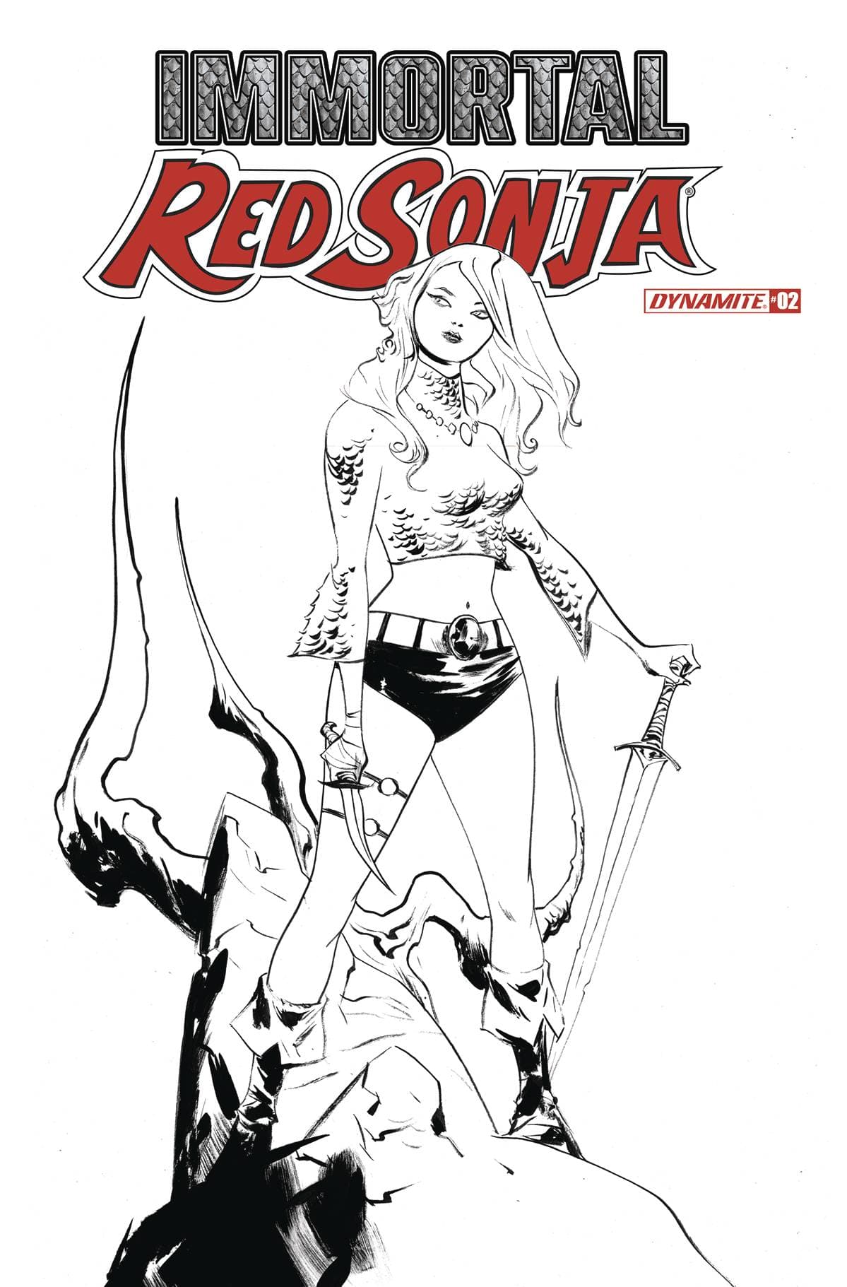 DYNAMITE COMIC BOOK VF/NM IMMORTAL RED SONJA #1 CVR X 11 COPY FOC INCV LEE B&W