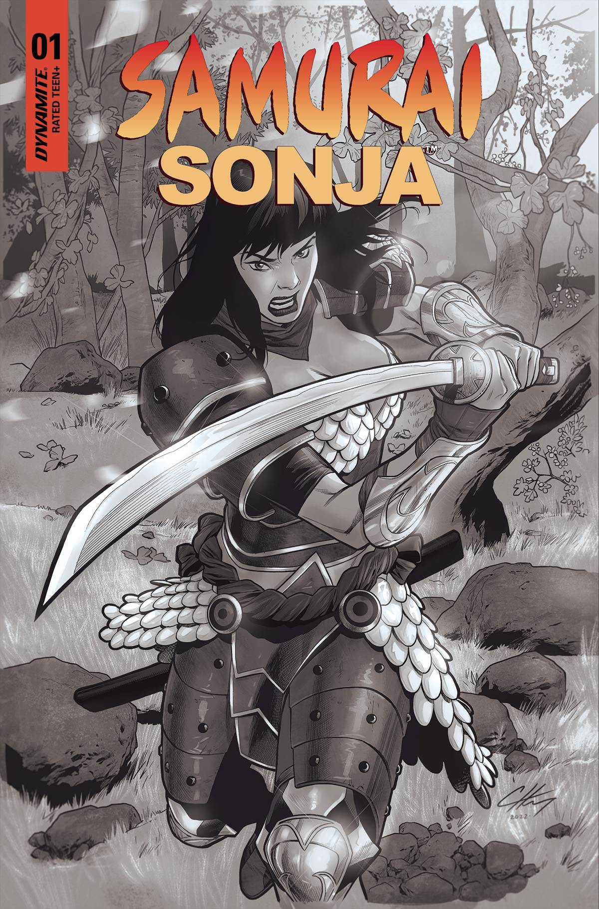 DYNAMITE COMIC BOOK VF/NM SAMURAI SONJA #1 CVR J 30 COPY INCV HENRY B&W
