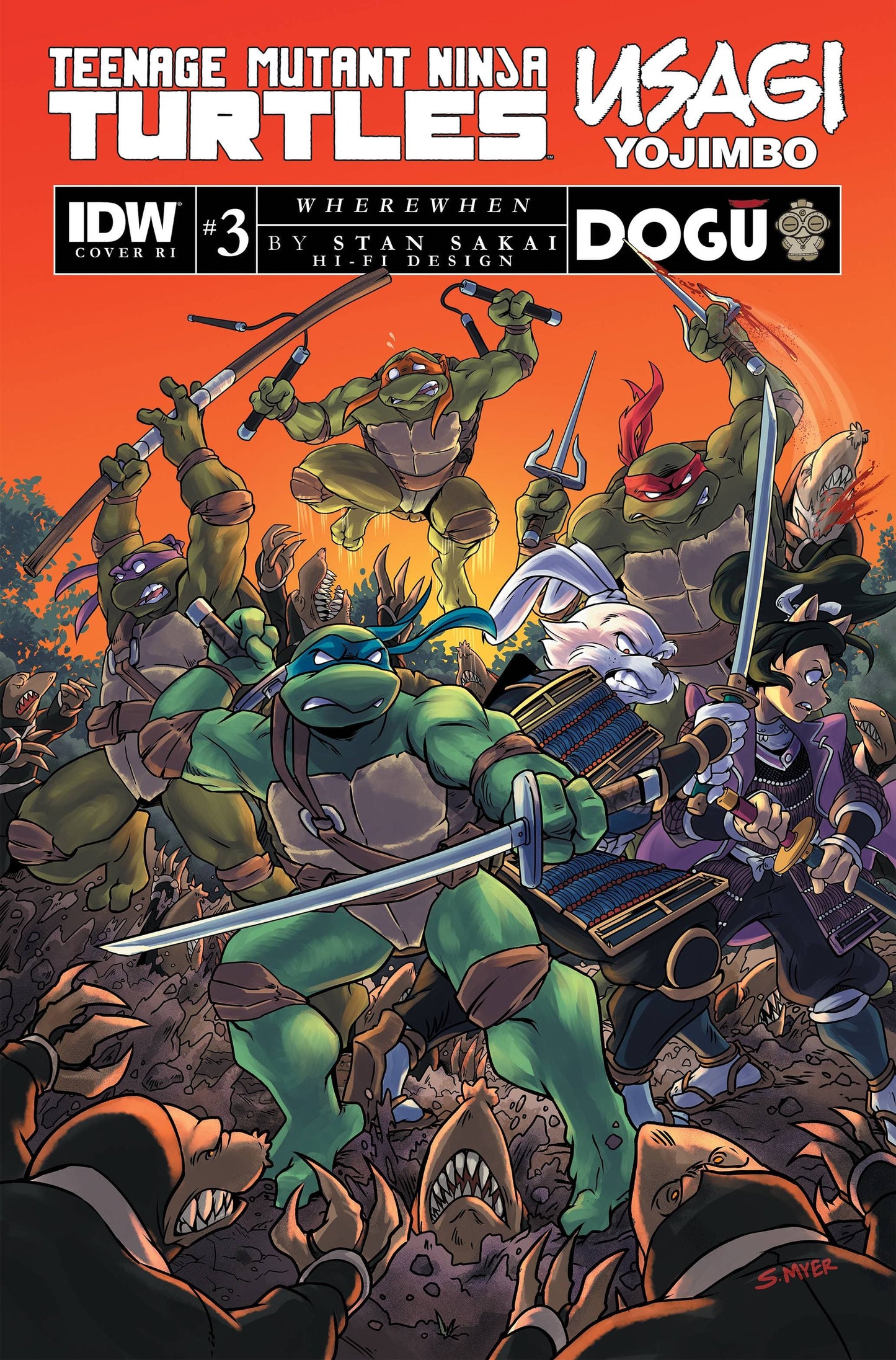 IDW PUBLISHING COMIC BOOK TMNT USAGI YOJIMBO WHEREWHEN #3 CVR C 10 COPY INCV MYER