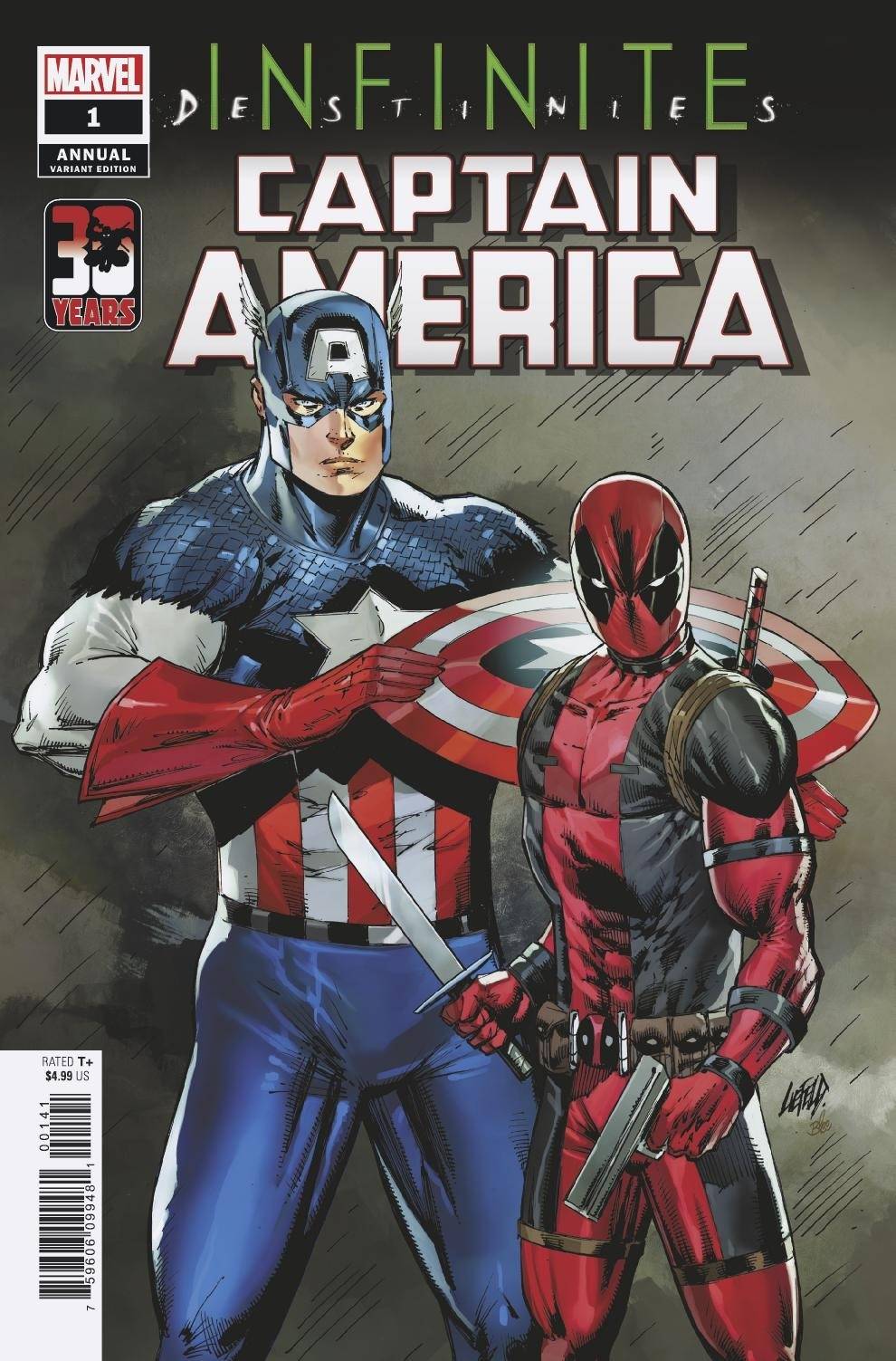 MARVEL COMICS COMIC BOOK CAPTAIN AMERICA ANNUAL #1 LIEFELD DEADPOOL 30TH VAR
