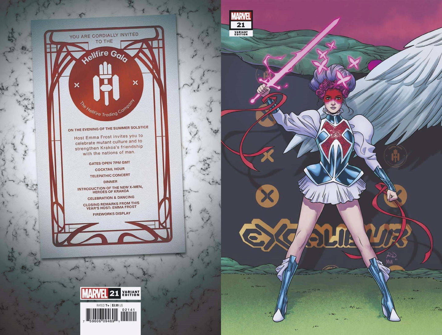 MARVEL COMICS COMIC BOOK EXCALIBUR #21 DAUTERMAN CONNECTING VAR GALA