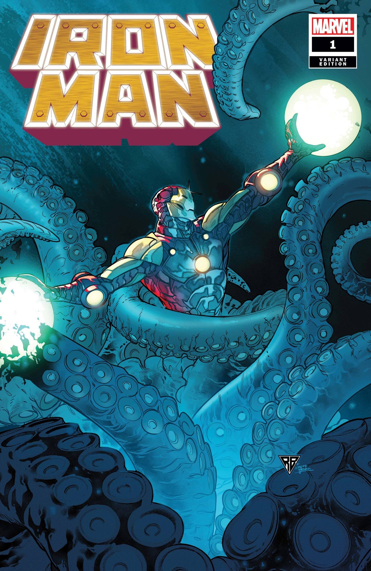 MARVEL COMICS comic book IRON MAN #1 SILVA LAUNCH VAR