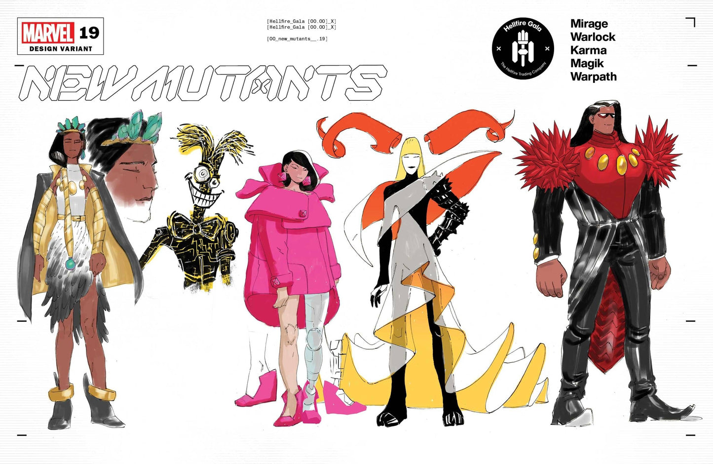 MARVEL COMICS COMIC BOOK NEW MUTANTS #19 LINS CHARACTER DESIGN VAR GALA