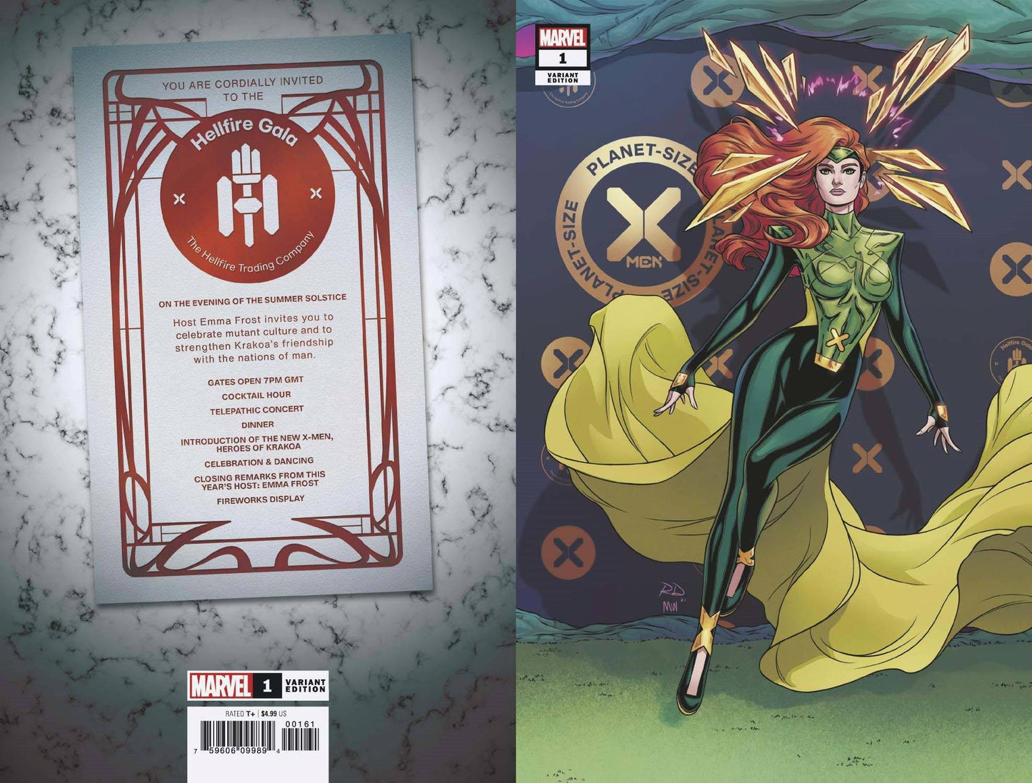 MARVEL COMICS COMIC BOOK PLANET-SIZED X-MEN #1 DAUTERMAN CONNECTING VAR GALA