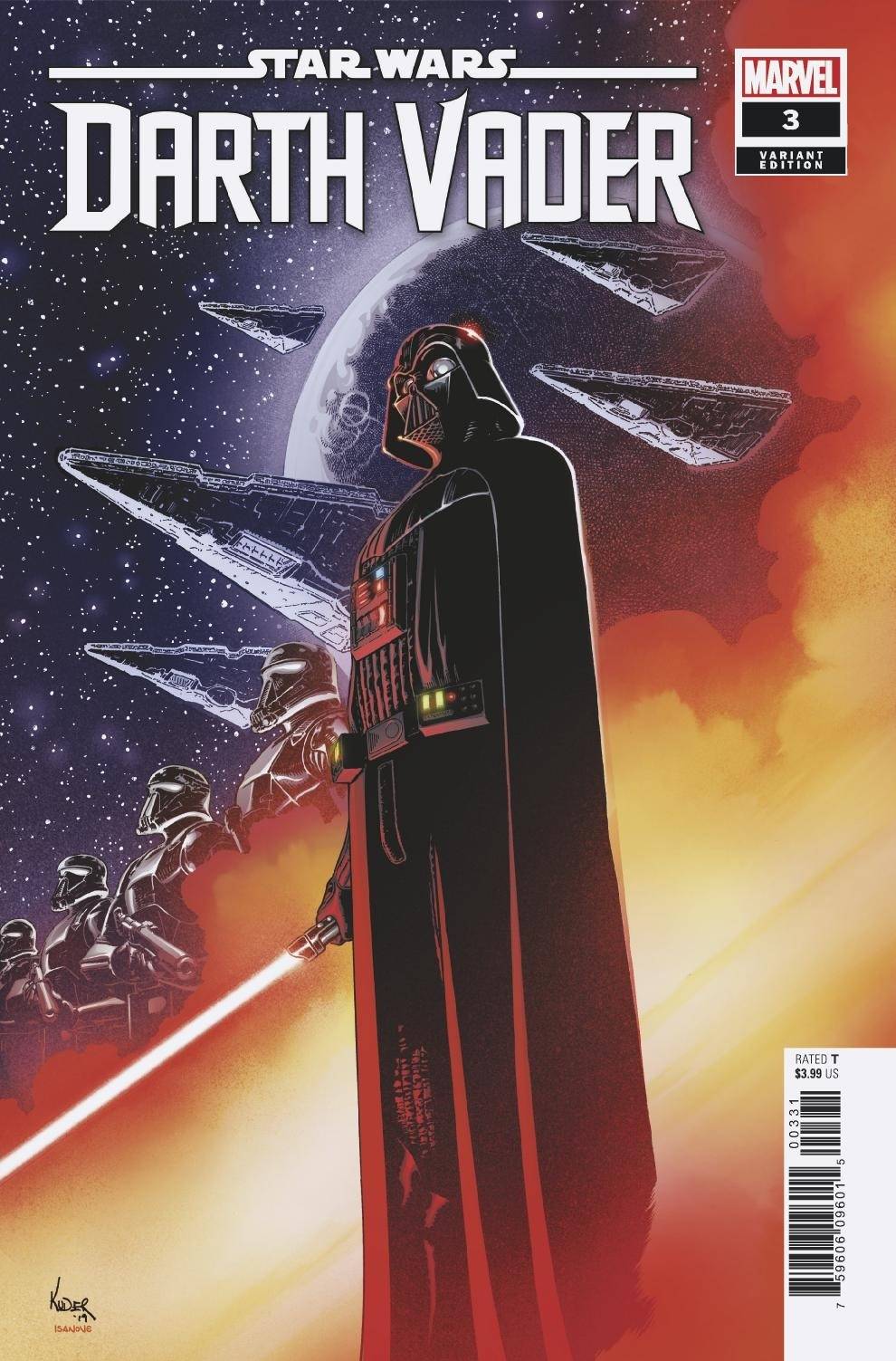 MARVEL COMICS COMIC BOOK STAR WARS DARTH VADER #3 KUDER VAR