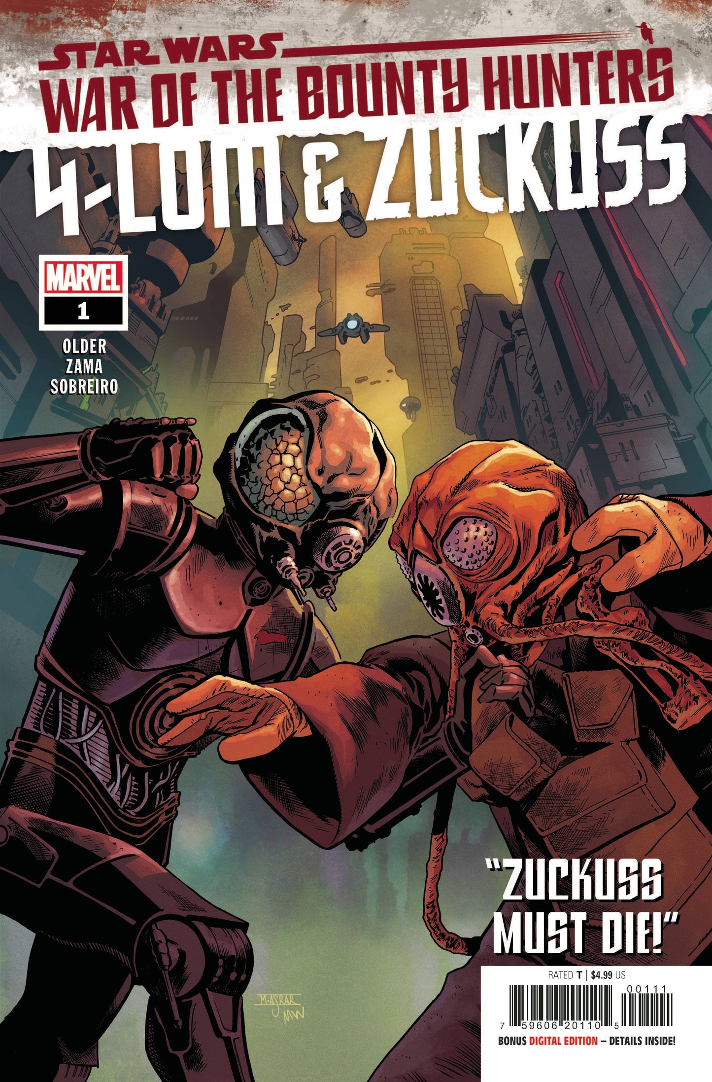 MARVEL COMICS COMIC BOOK STAR WARS WAR BOUNTY HUNTERS 4-LOM ZUCKUSS #1