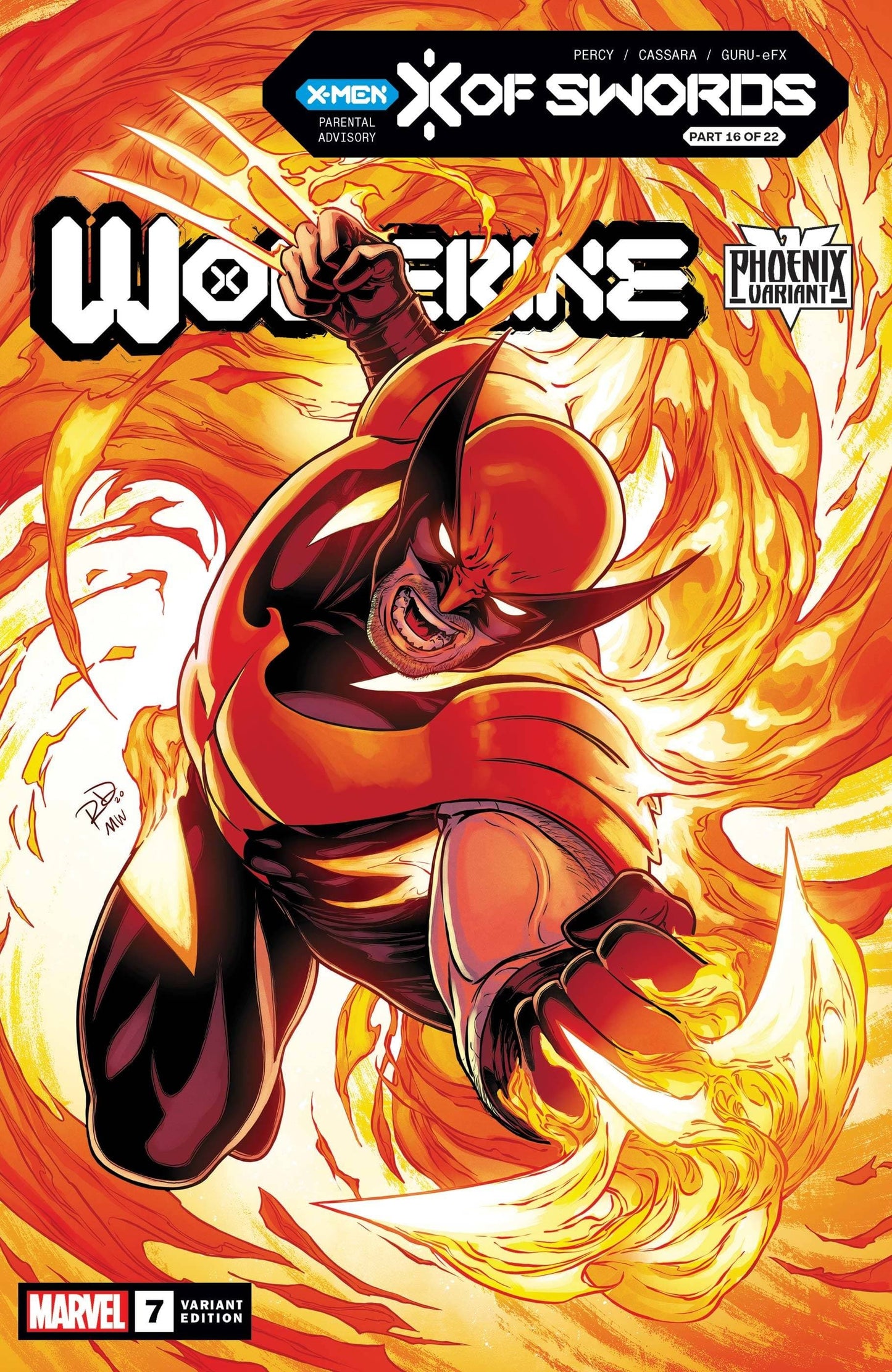 MARVEL COMICS COMIC BOOK WOLVERINE #7 DAUTERMAN WOLVERINE PHOENIX VAR XOS