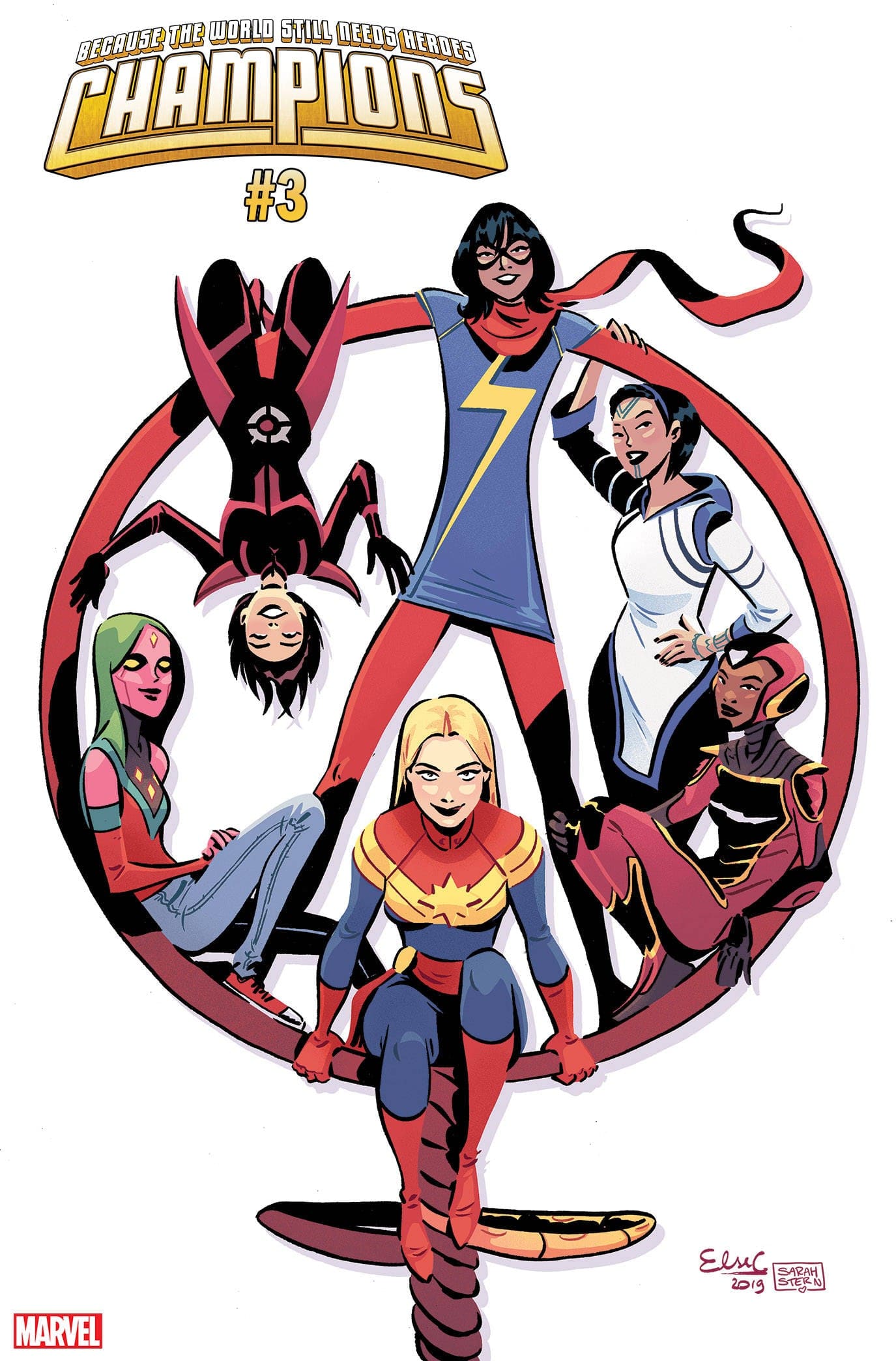 MARVEL COMICS MARVEL COMICS CHAMPIONS #3 CHARRETIER INTERNATIONAL WOMENS DAY VAR