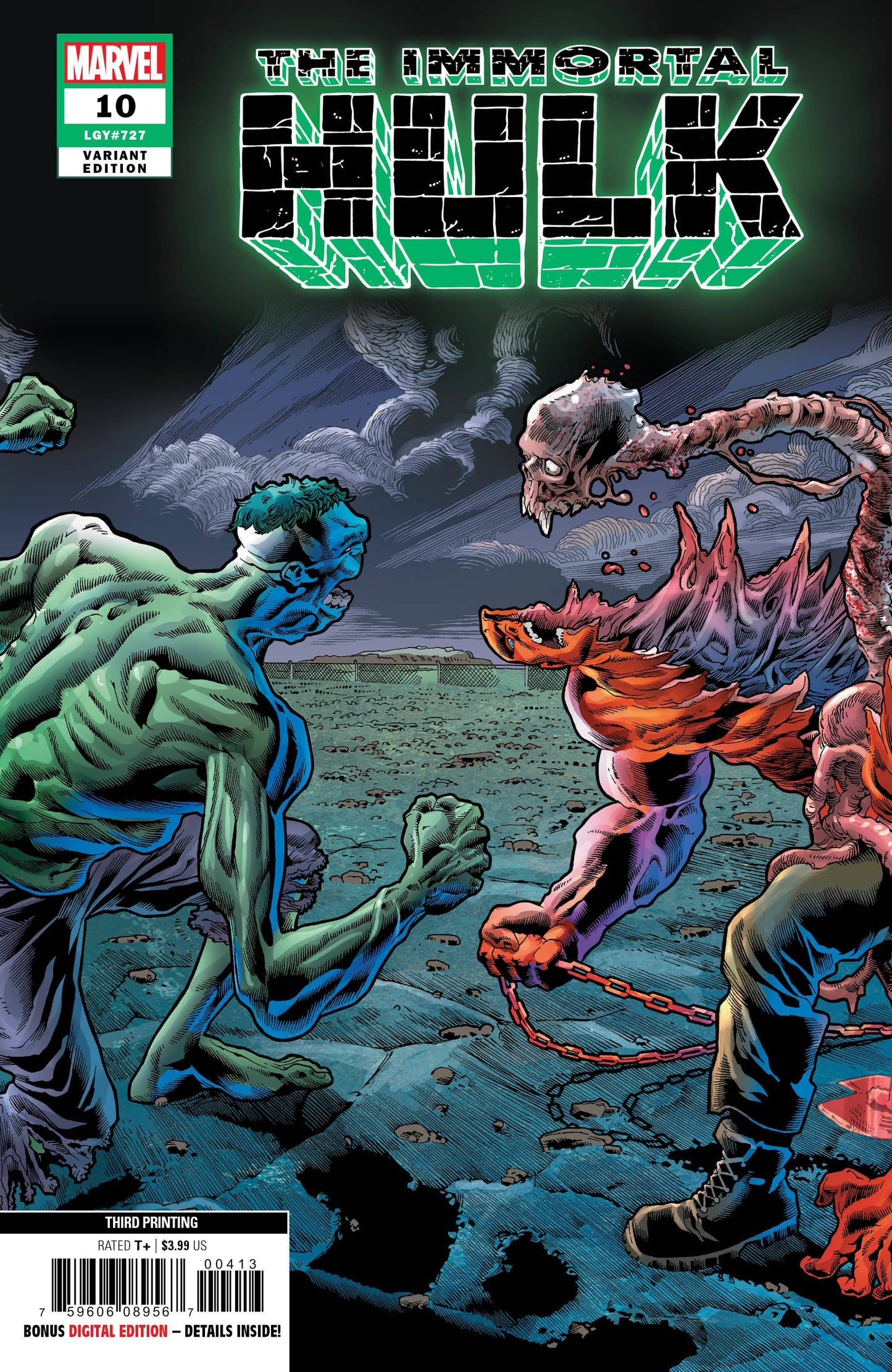 MARVEL COMICS MARVEL COMICS IMMORTAL HULK #10 3RD PTG BENNETT VAR