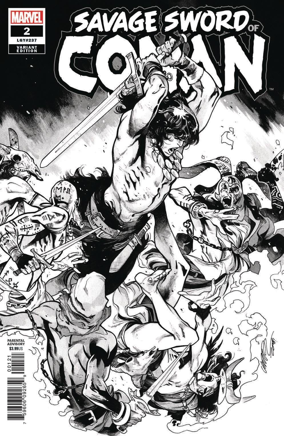 MARVEL COMICS MARVEL COMICS SAVAGE SWORD OF CONAN #2 LARRAZ B&W VAR