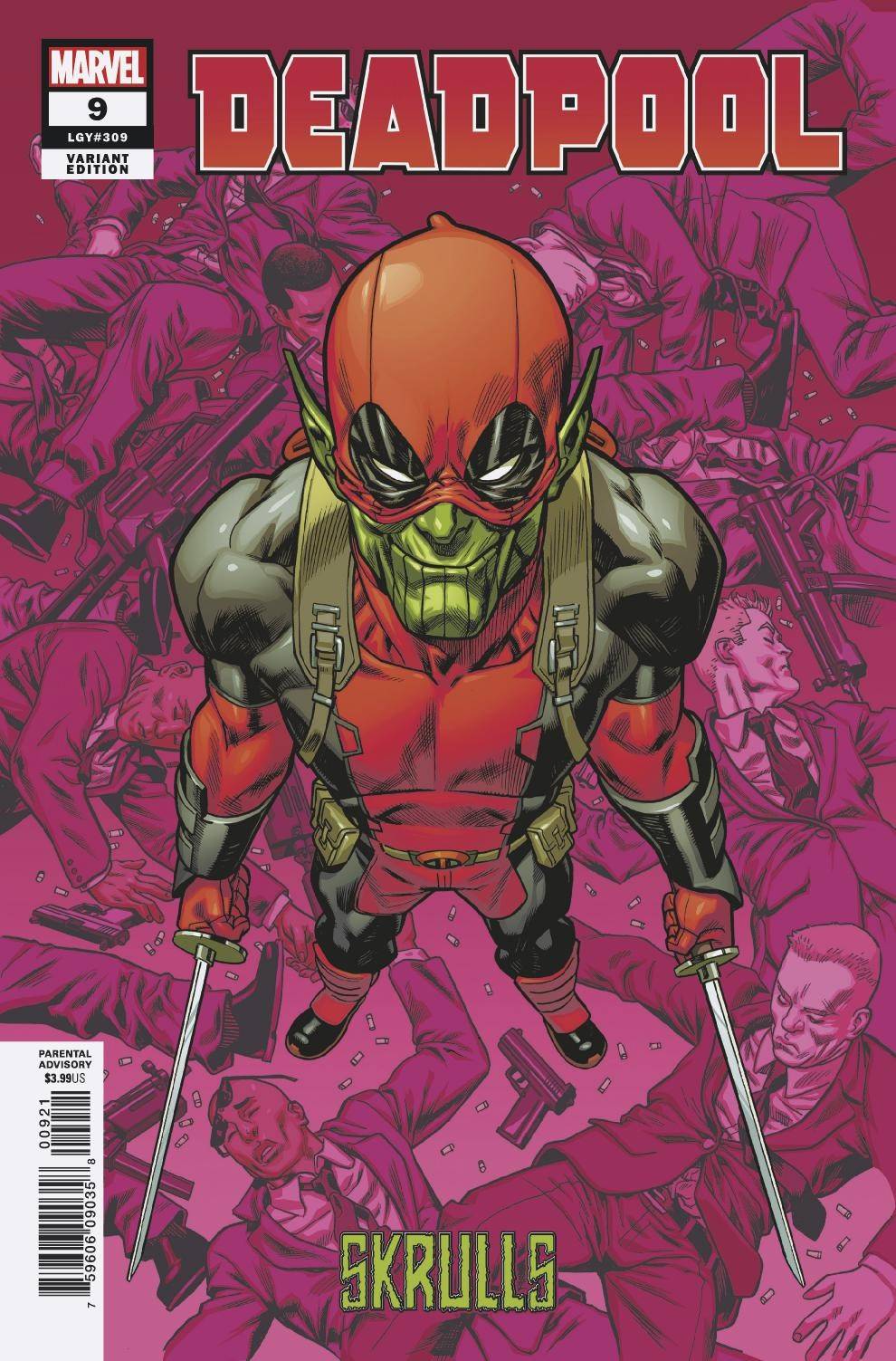 MARVEL COMICS marvel DEADPOOL #9 HAWTHORNE SKRULLS VAR