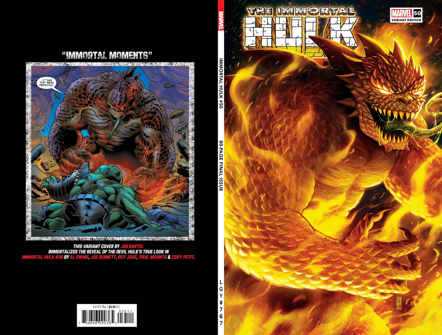 MARVEL PRH COMIC BOOK IMMORTAL HULK #50 BARTEL VARIANT