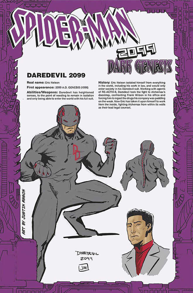 MARVEL PRH COMIC BOOK Spider-Man 2099: Dark Genesis 3 Justin Mason Handbook Variant
