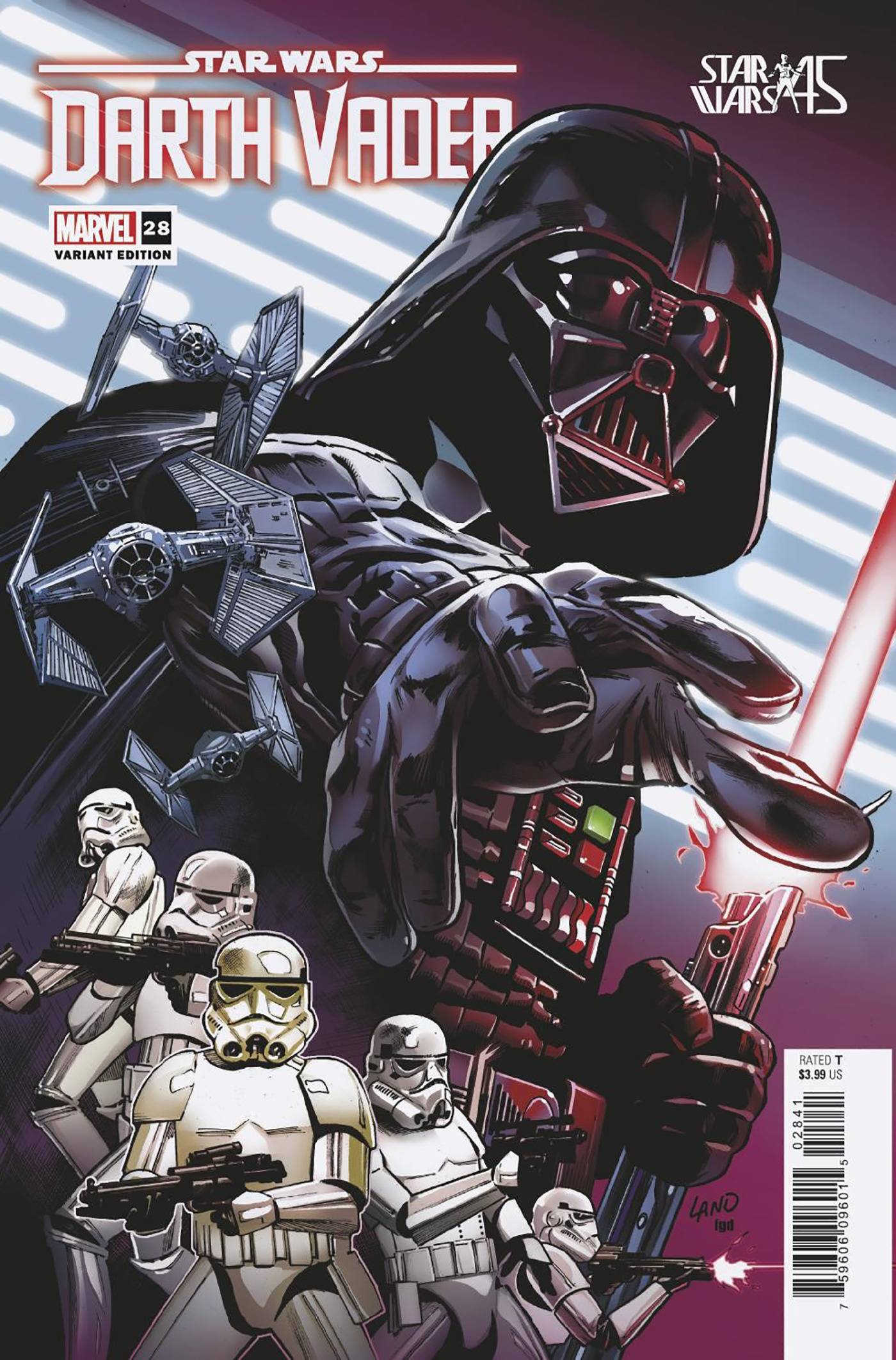 MARVEL PRH COMIC BOOK STAR WARS DARTH VADER #28 LAND NEW HOPE 45TH ANNIVERSARY VARIANT